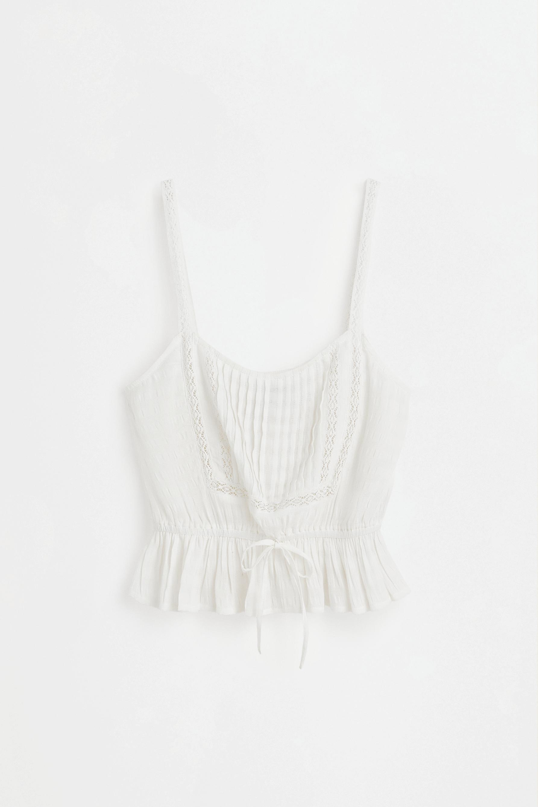 Ruffled top — OFF WHITE