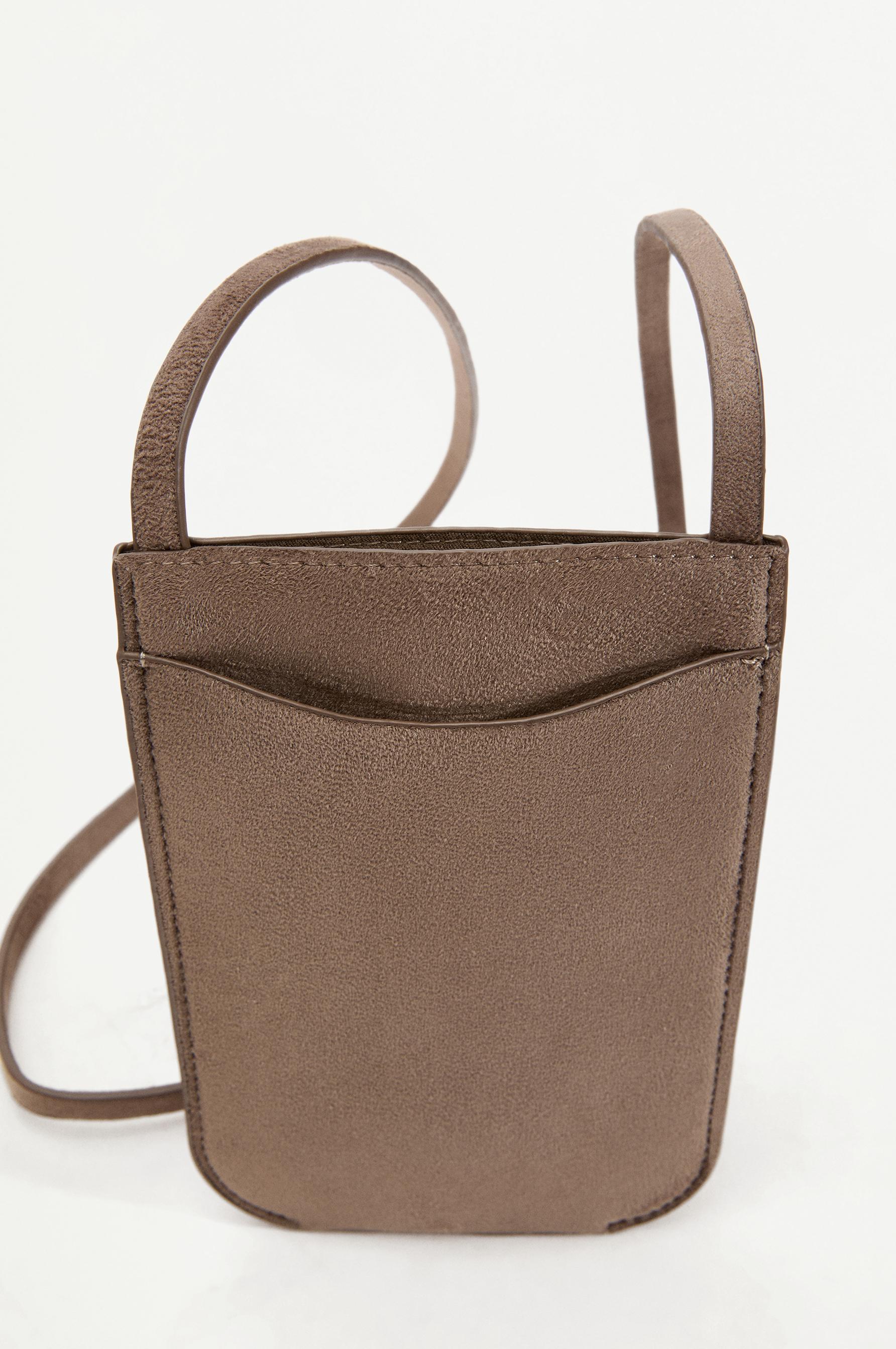 Split Suede Effect Crossbody Bag EDITION — KHAKI