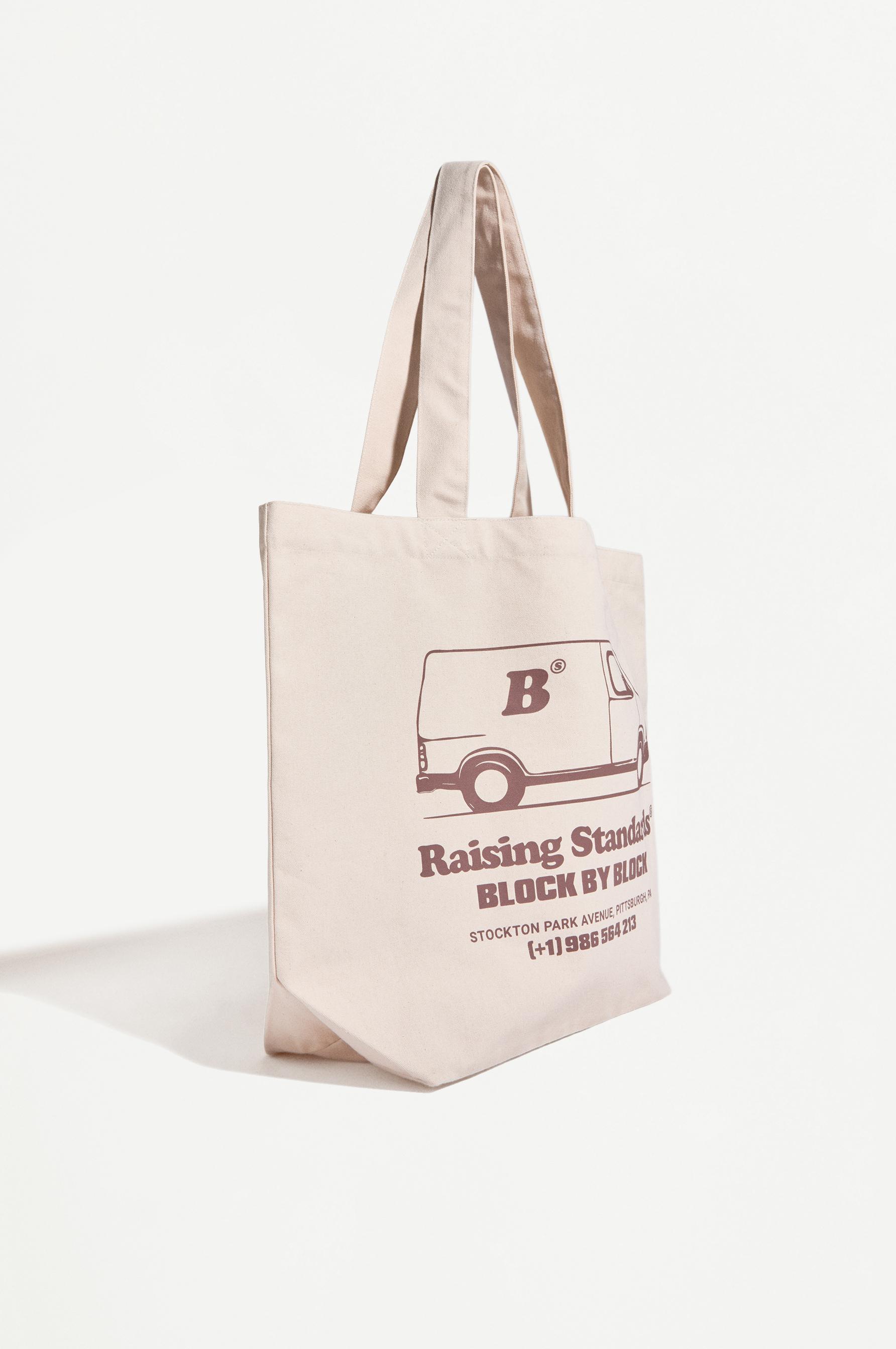Printed shopper bag — ECRU