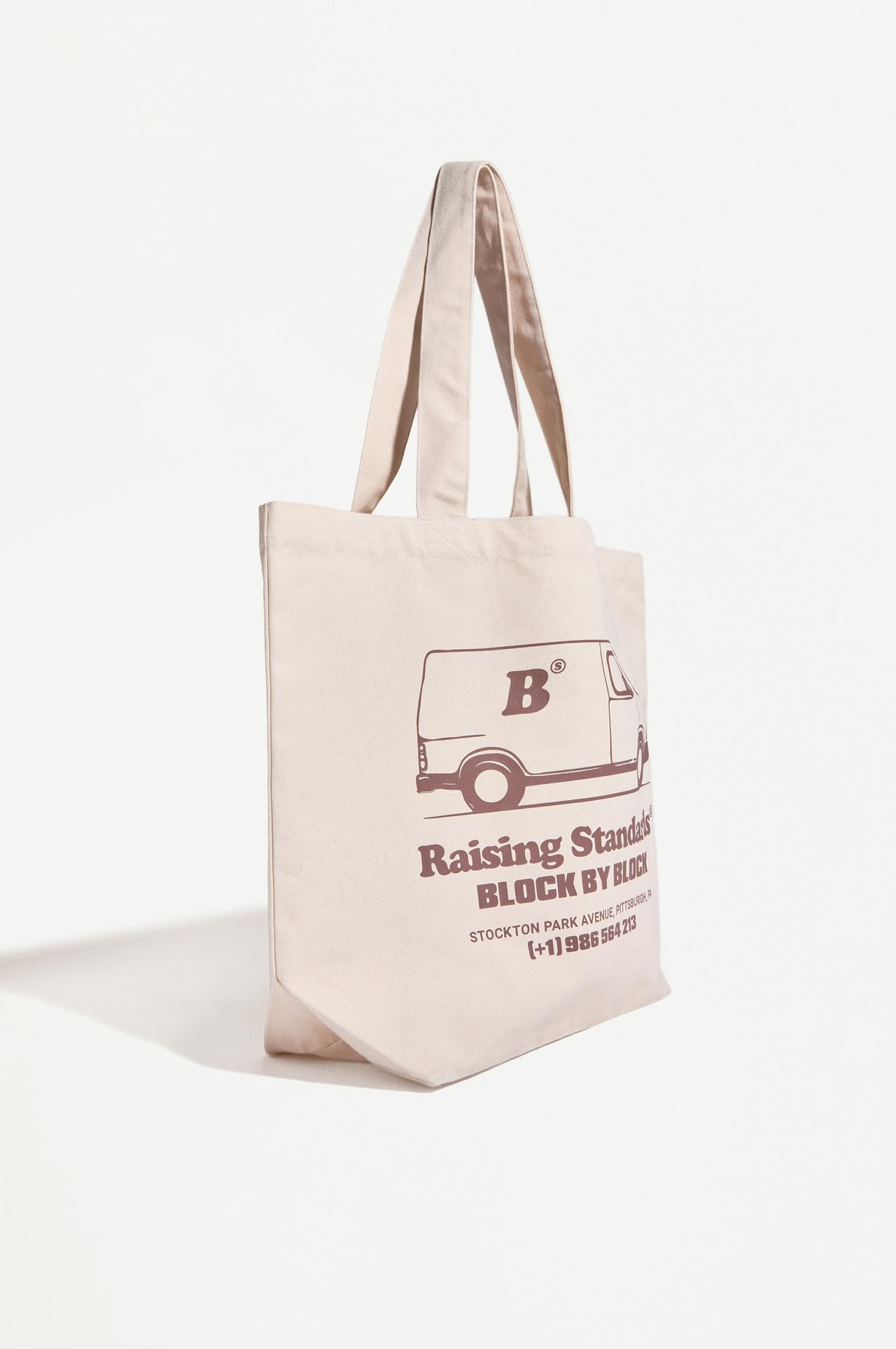 Printed shopper bag — ECRU