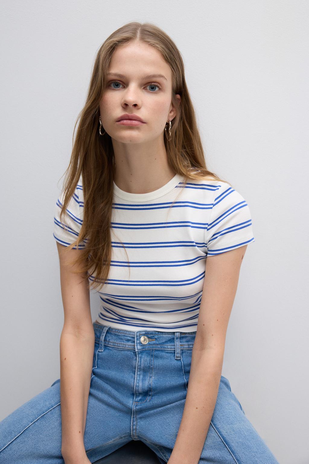 Camiseta canalé raias