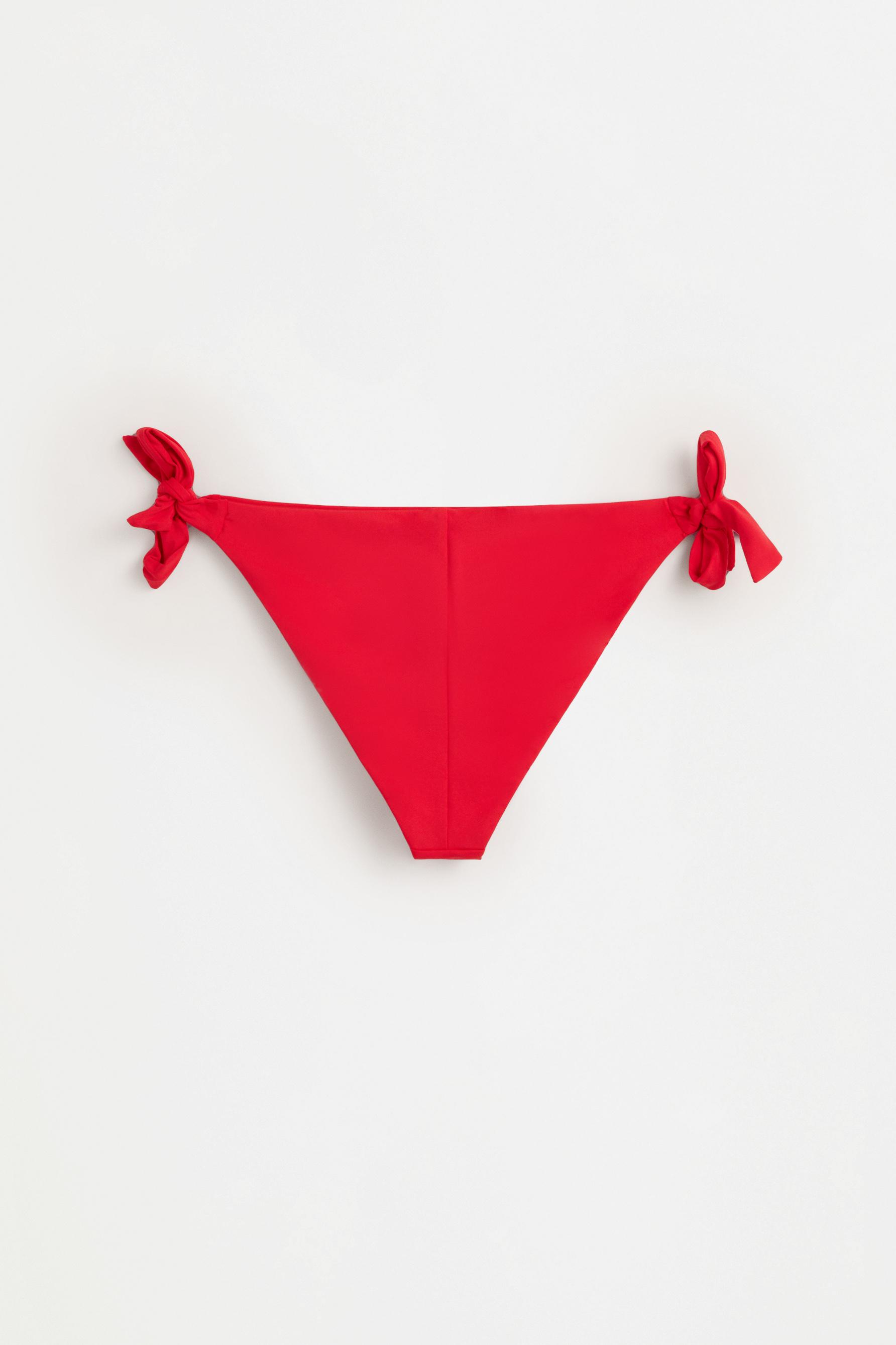 Tie-side bikini bottom — RED