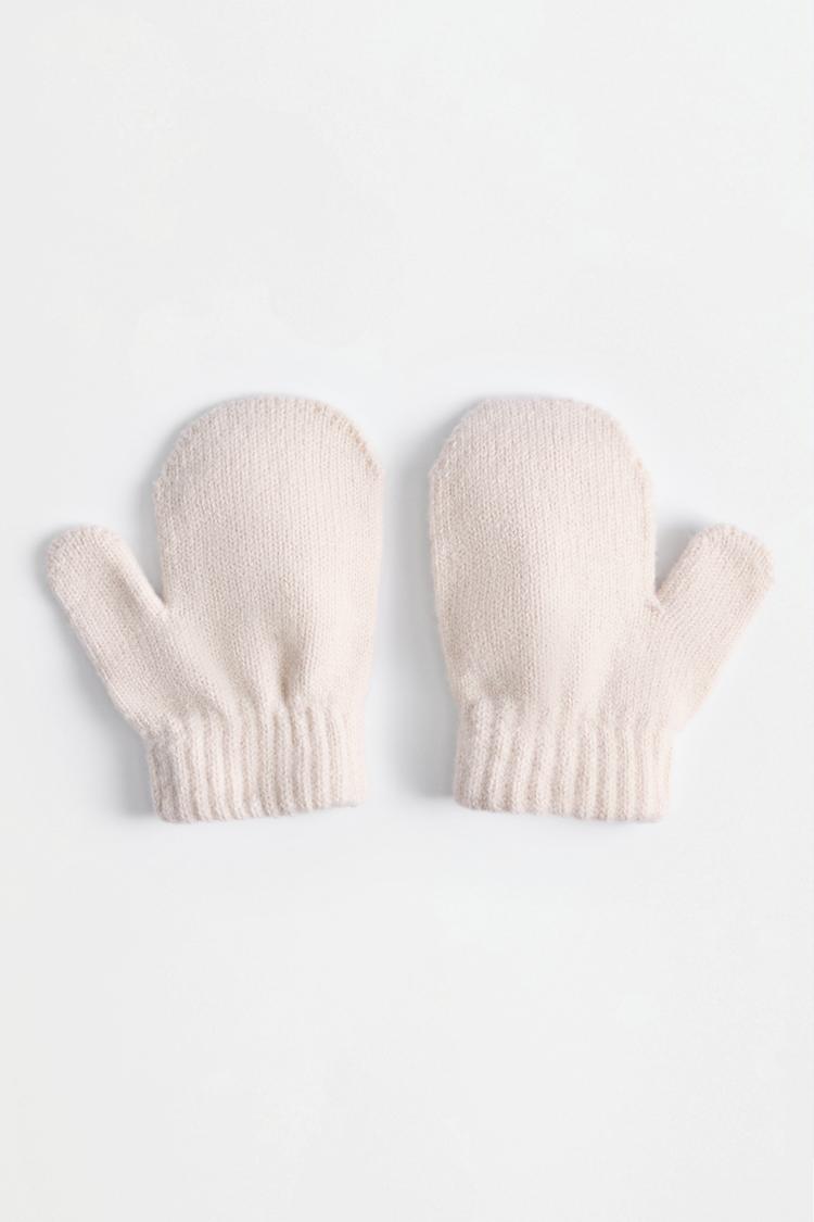 Knit mittens — BEIGE