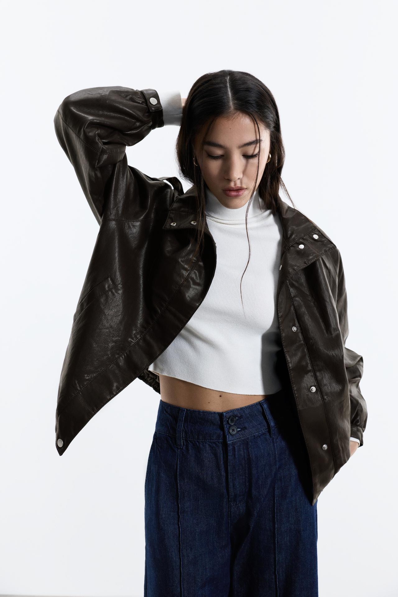 oversize bomber jacket — CHOCOLATE BROWN