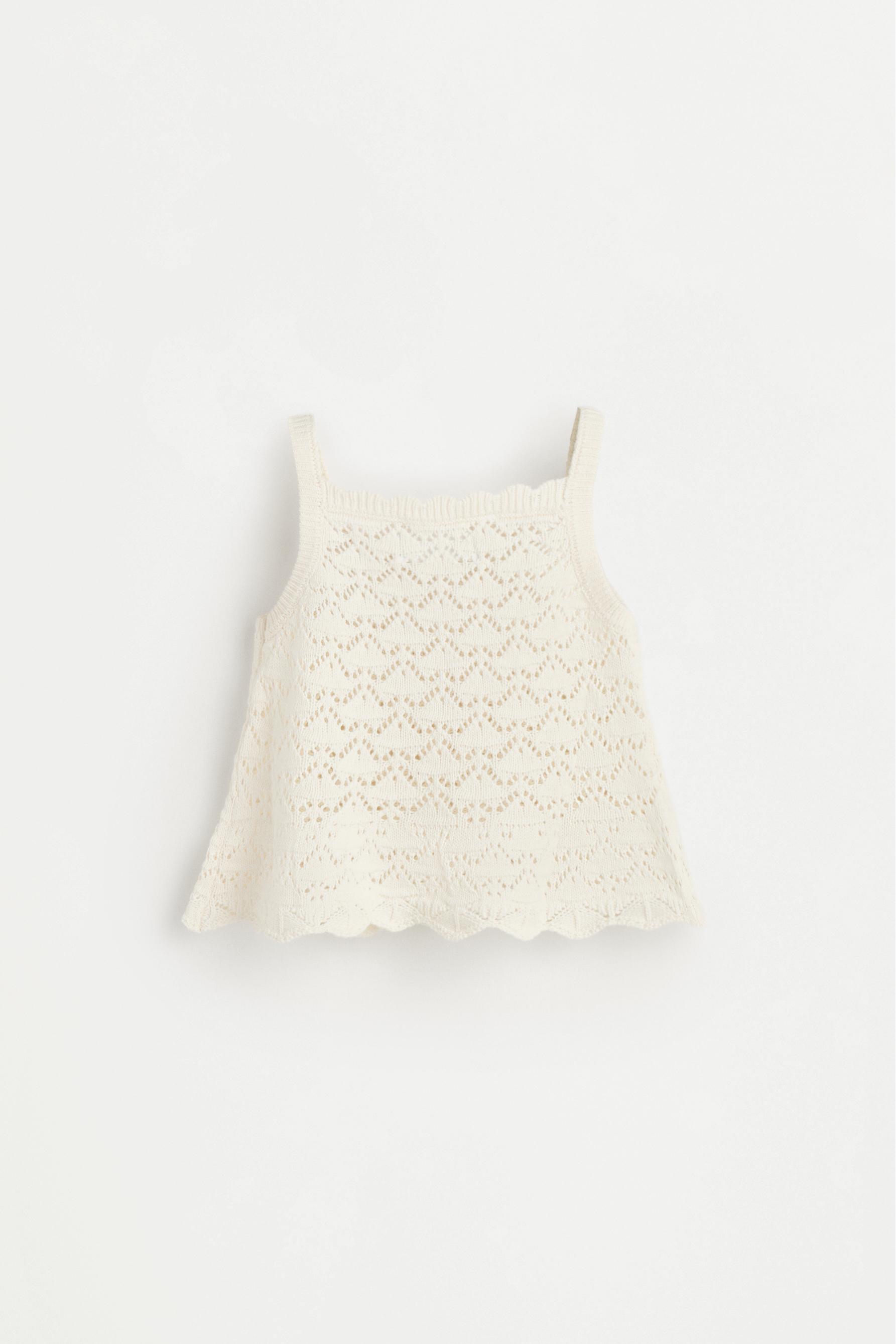 Crochet knit top — ECRU