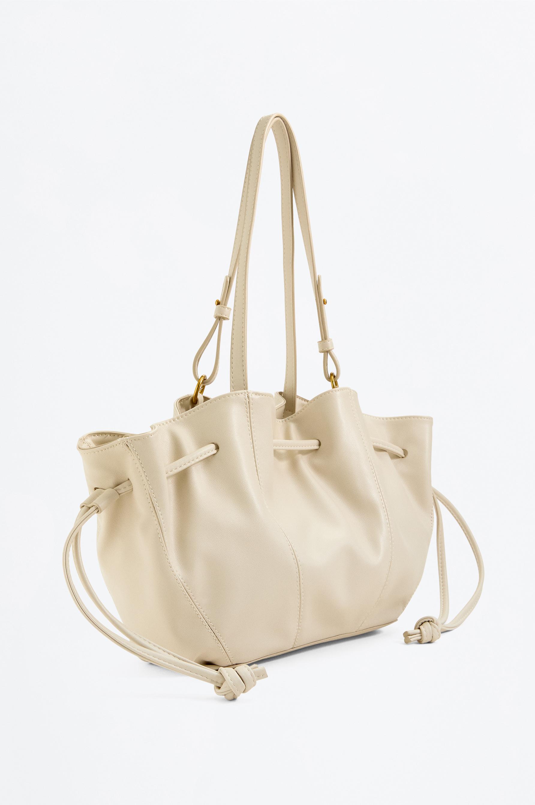 Gathered shoulder bag — ECRU