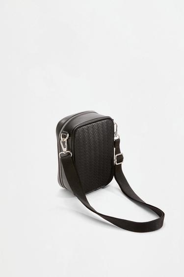 Vertical braided-effect crossbody bag — BLACK 3