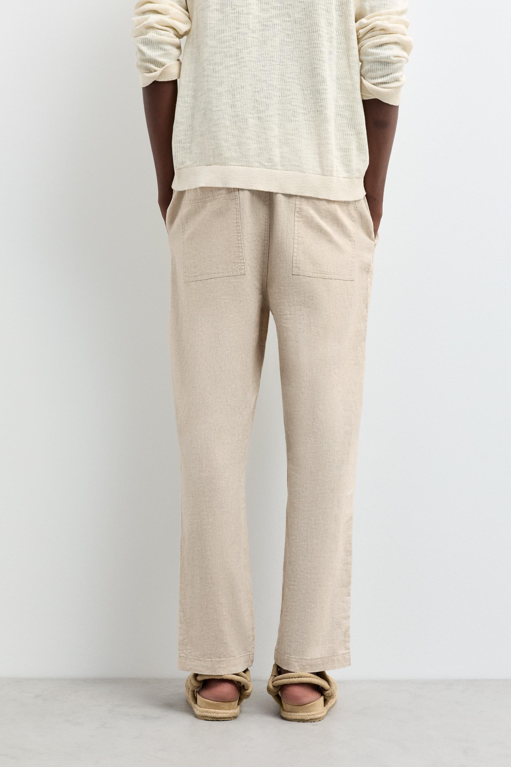 Linen-cotton jogger trousers — OFF WHITE