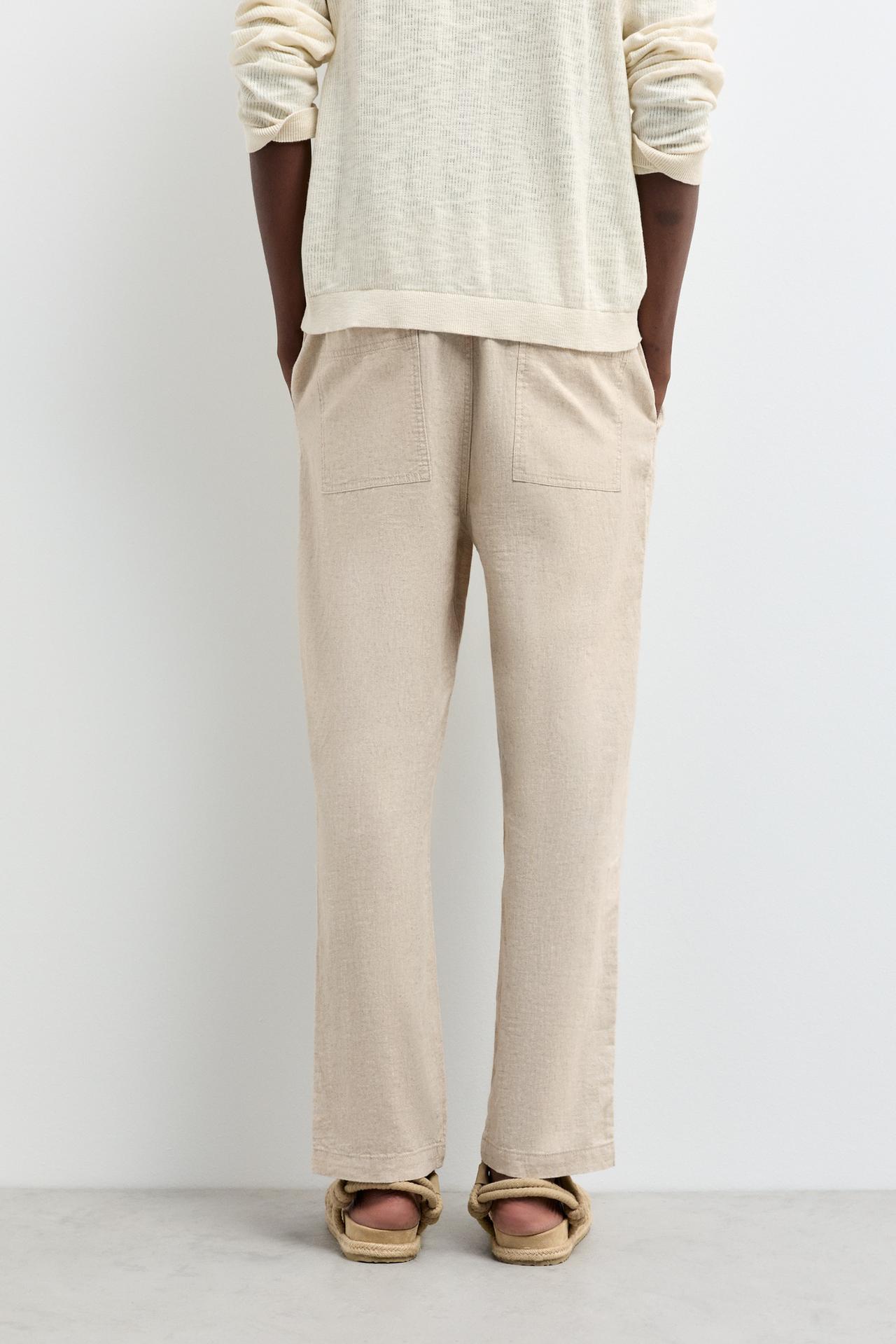 Linen-cotton jogger trousers — OFF WHITE