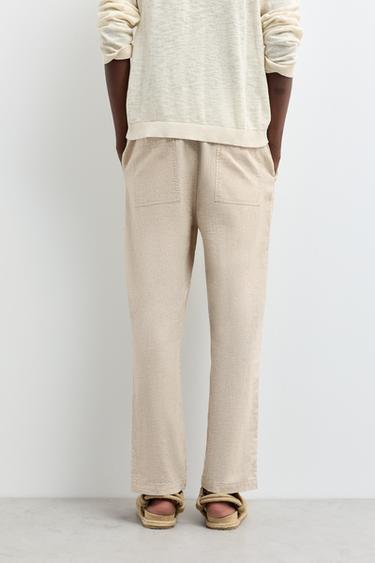 Linen-cotton jogger trousers — OFF WHITE 4