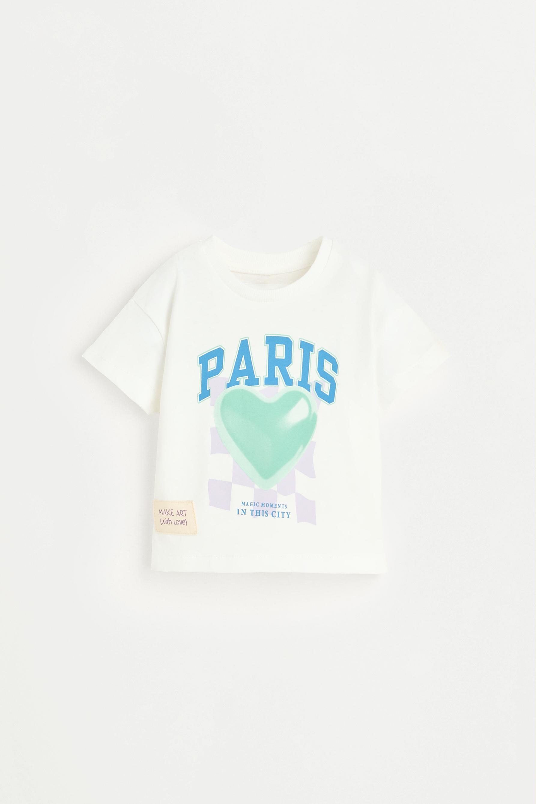 Printed T-shirt and cycling leggings set — WHITE