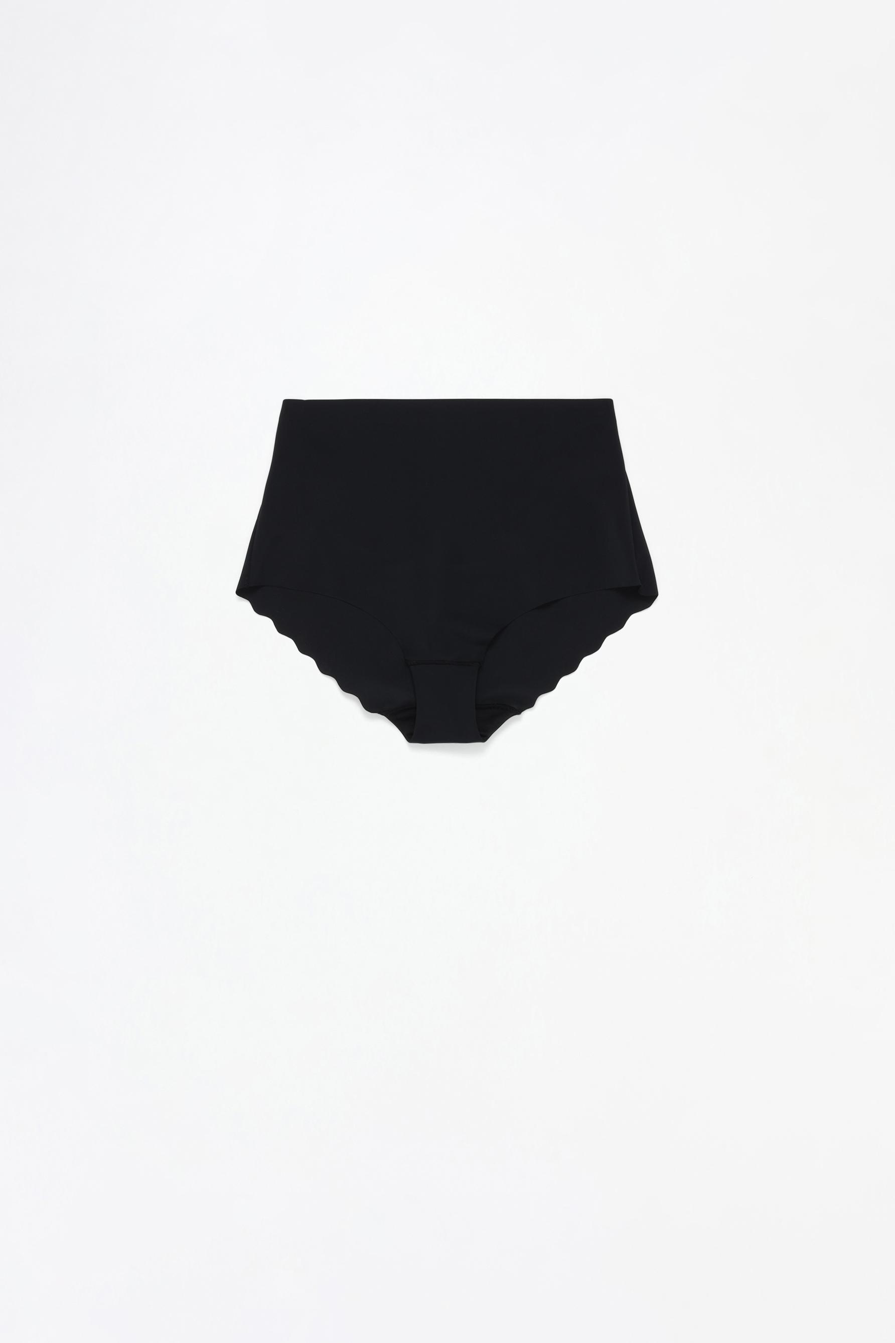 Microfibre shapewear high-waist briefs — BLACK
