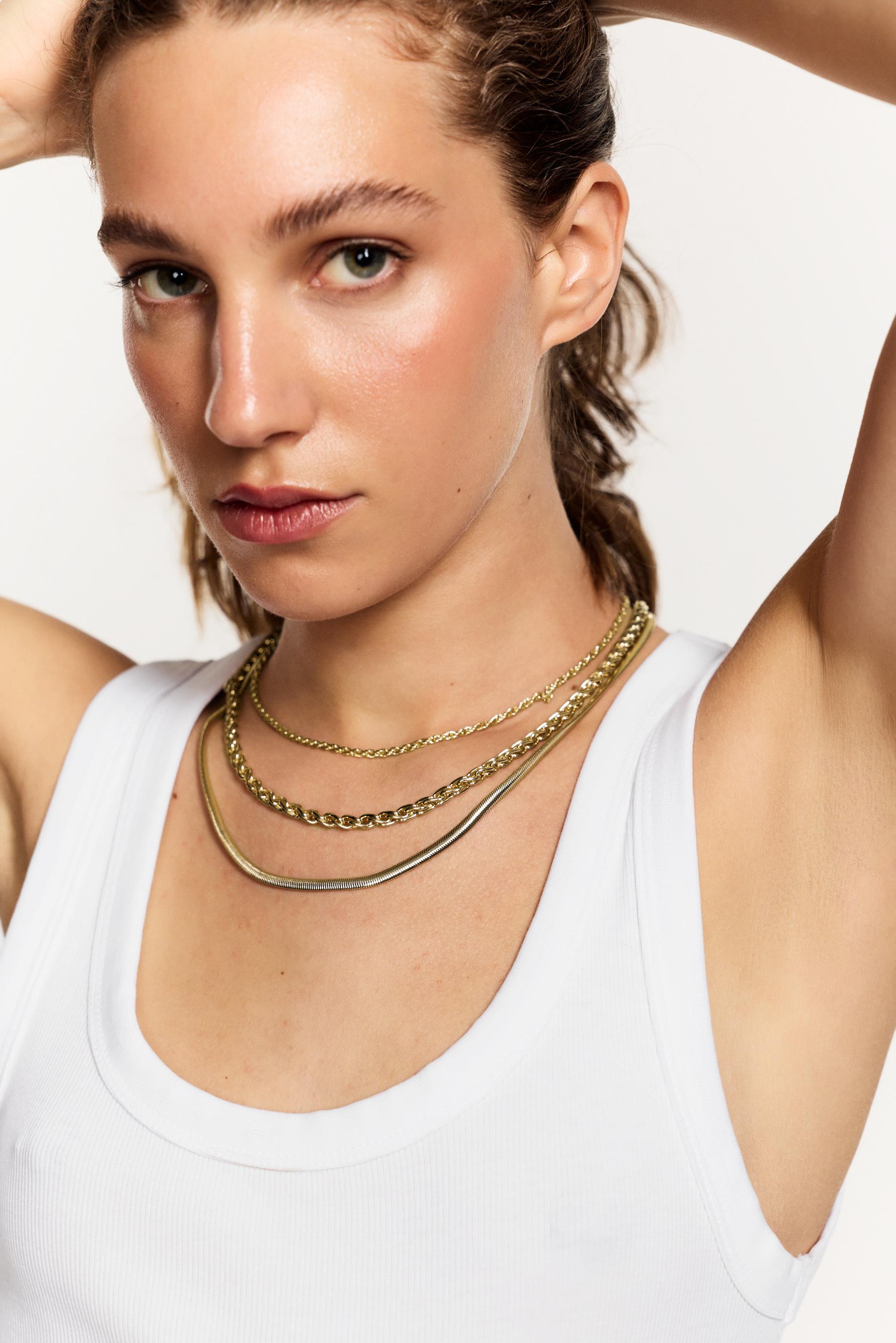 Assorted Metal Necklaces (Pack of 3) — GOLD