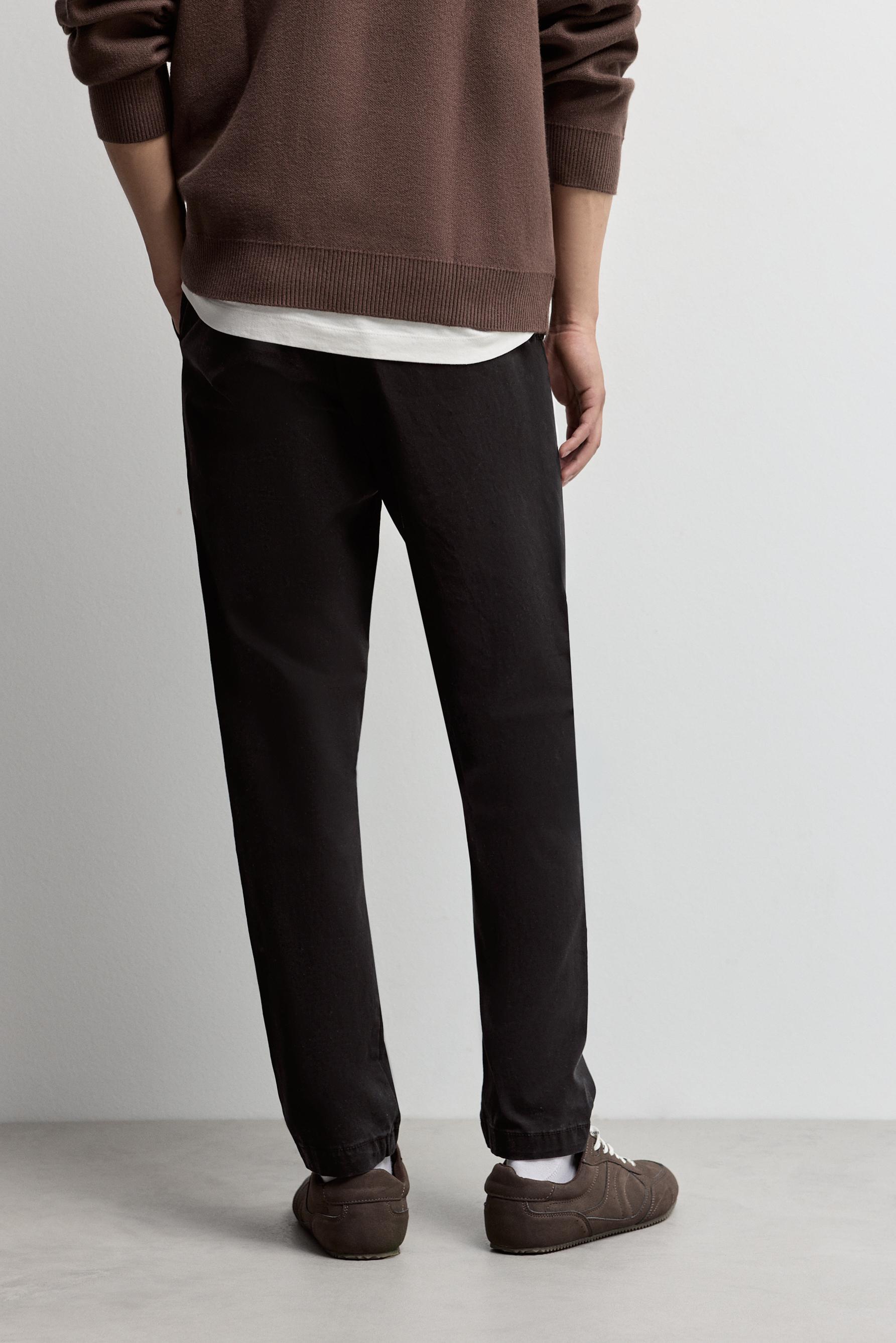 Skinny fit chino trousers — BLACK