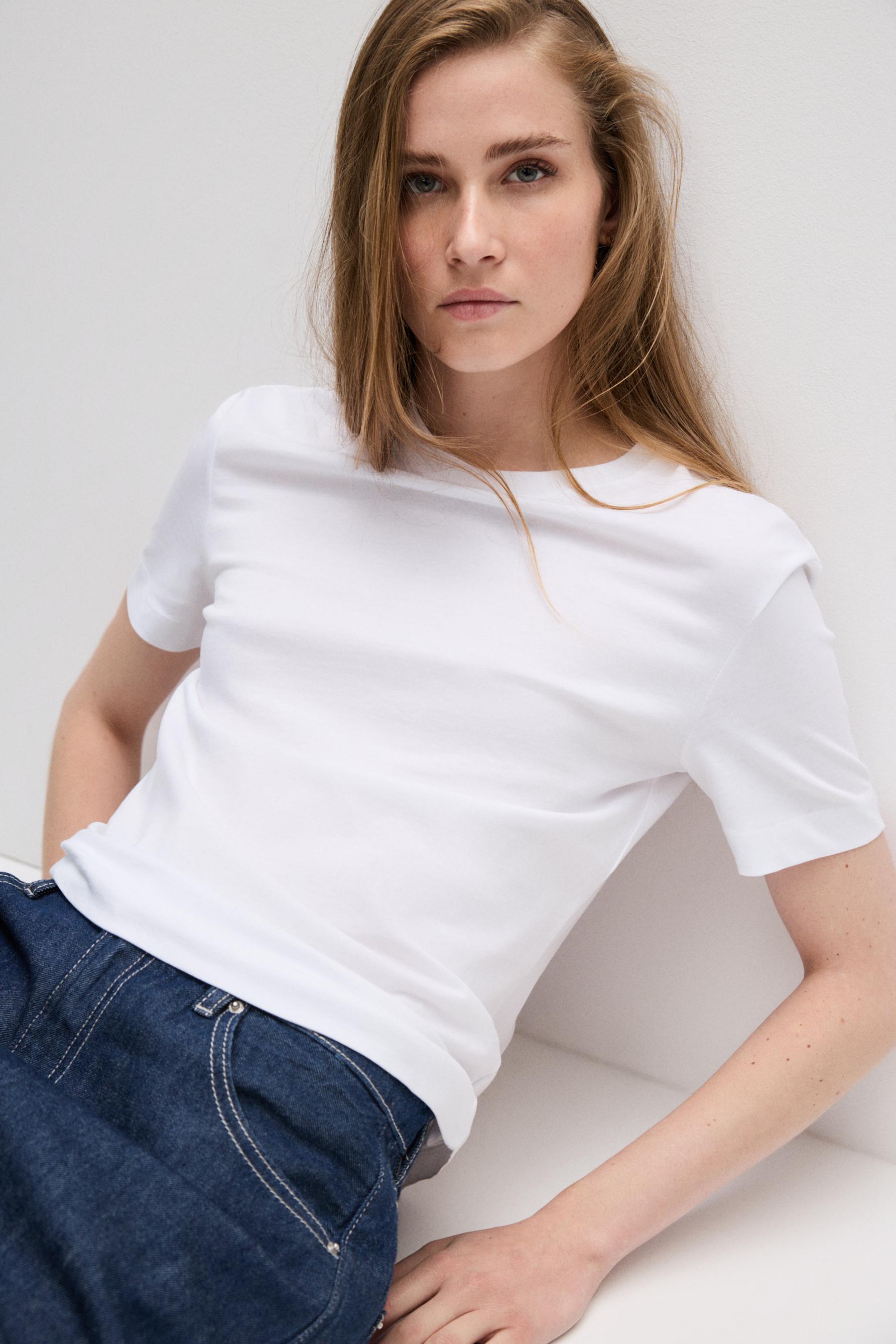 2-pack of basic round neck T-shirts — BLACK