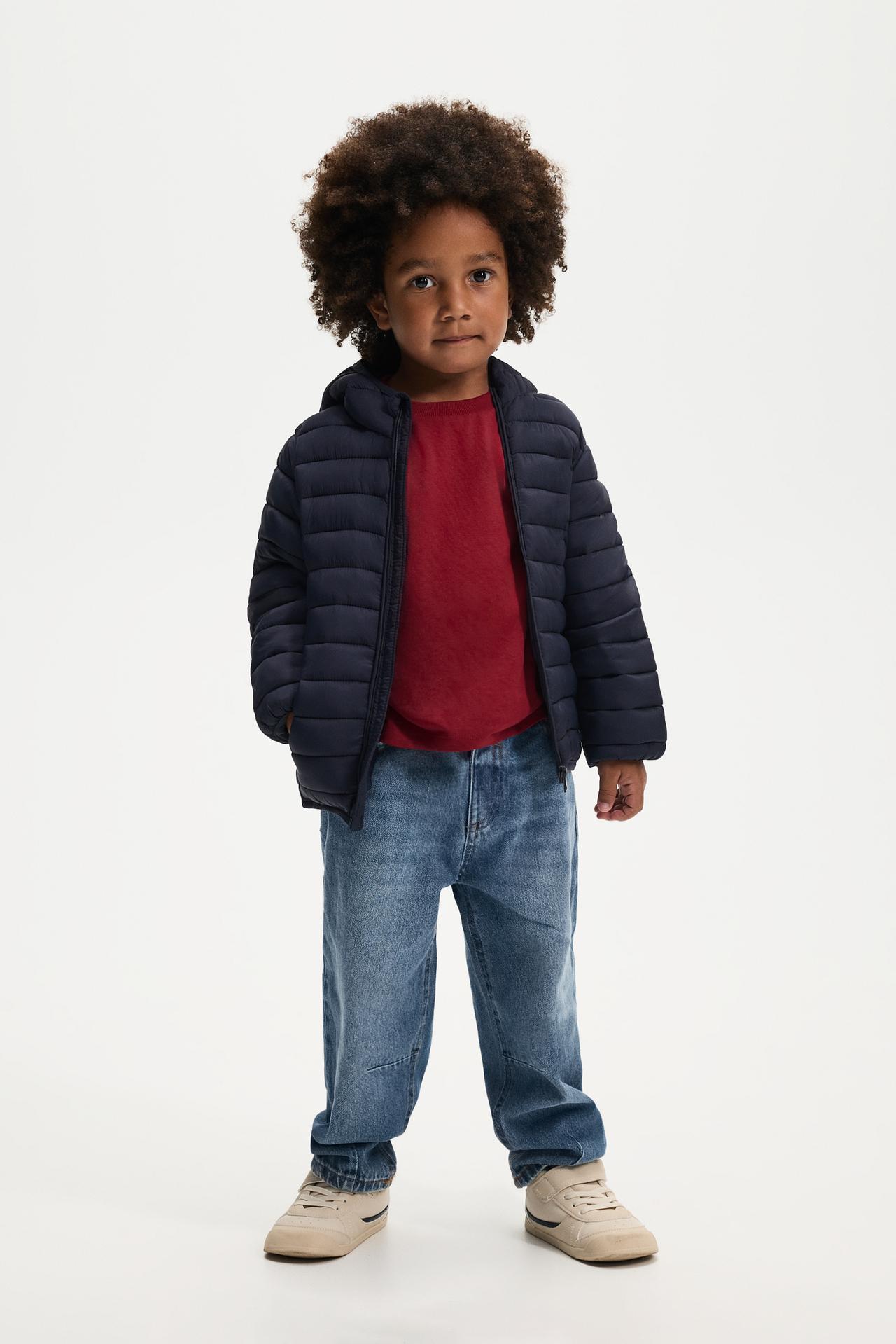 Lightweight hooded quilted jacket — NAVY