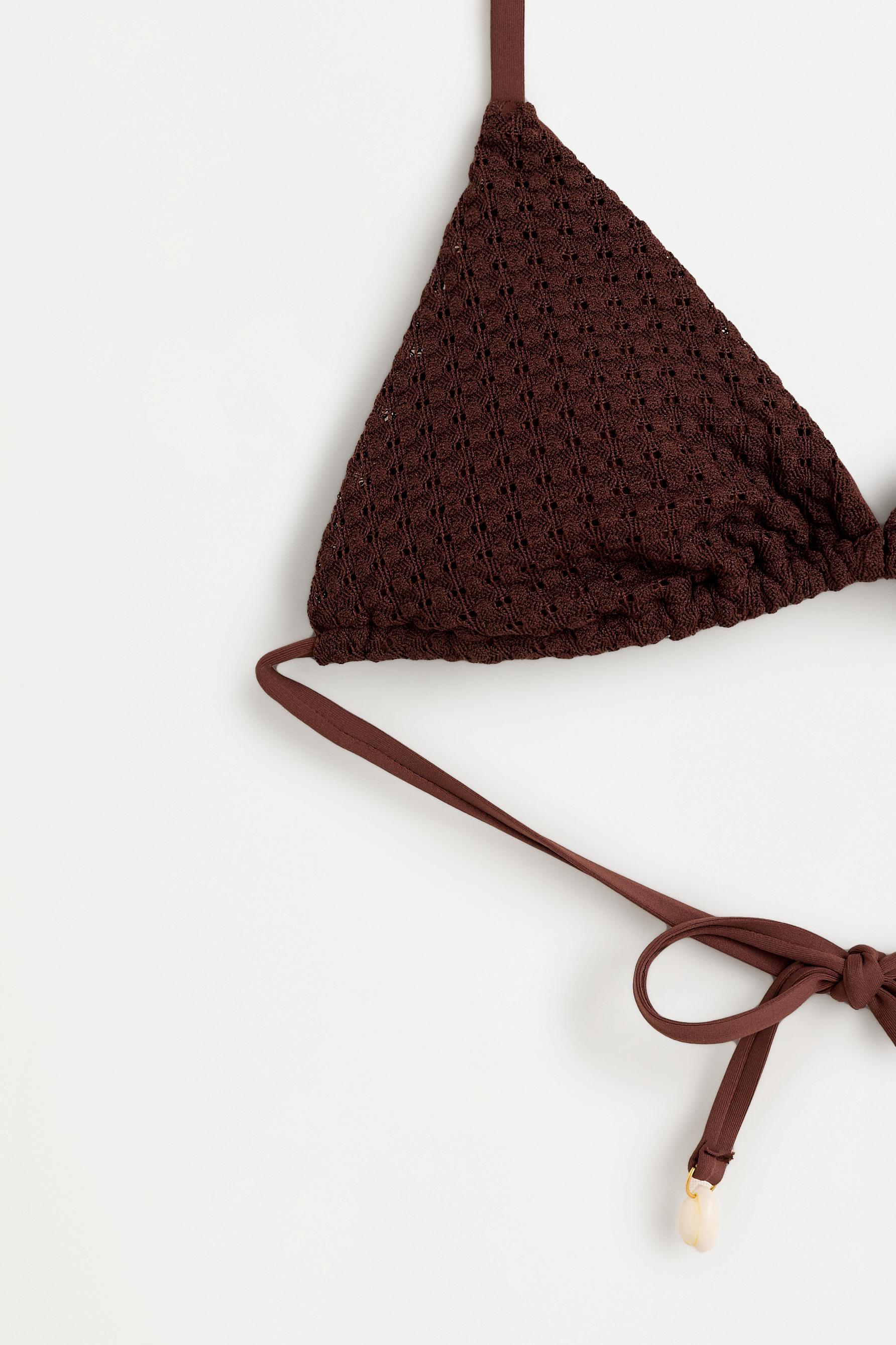 Cut-out bikini top — CHOCOLATE