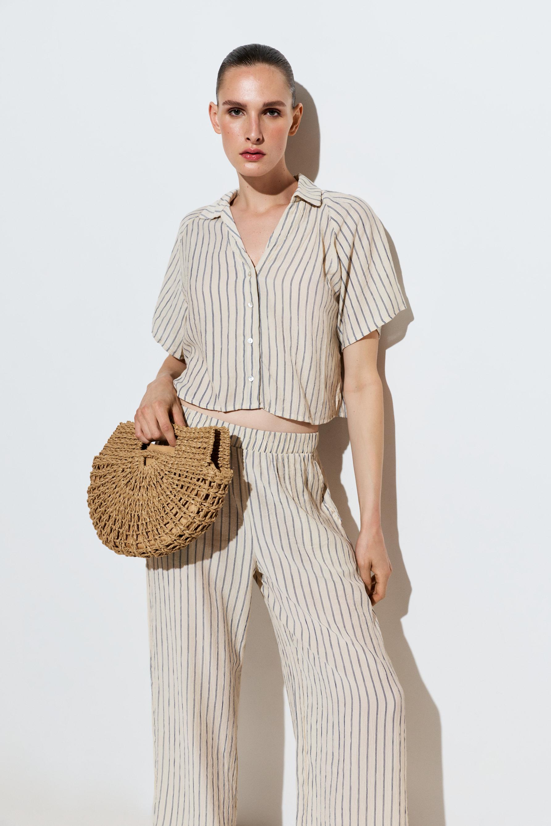 Textured culottes — STRIPED