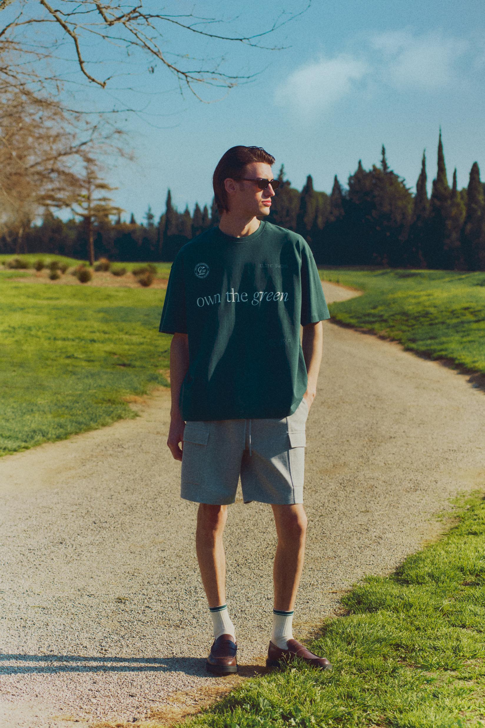 Interlock cargo Bermuda shorts — GREY MARL