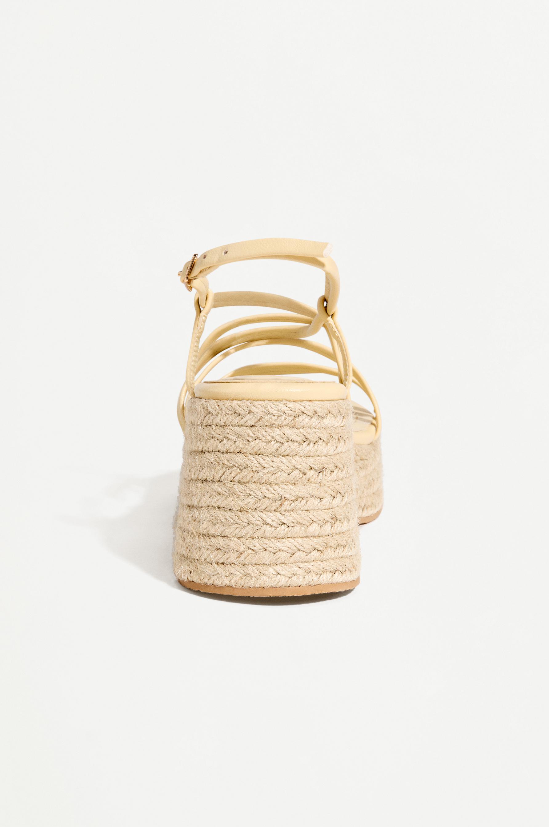 Espadrille wedge sandal with straps — ECRU