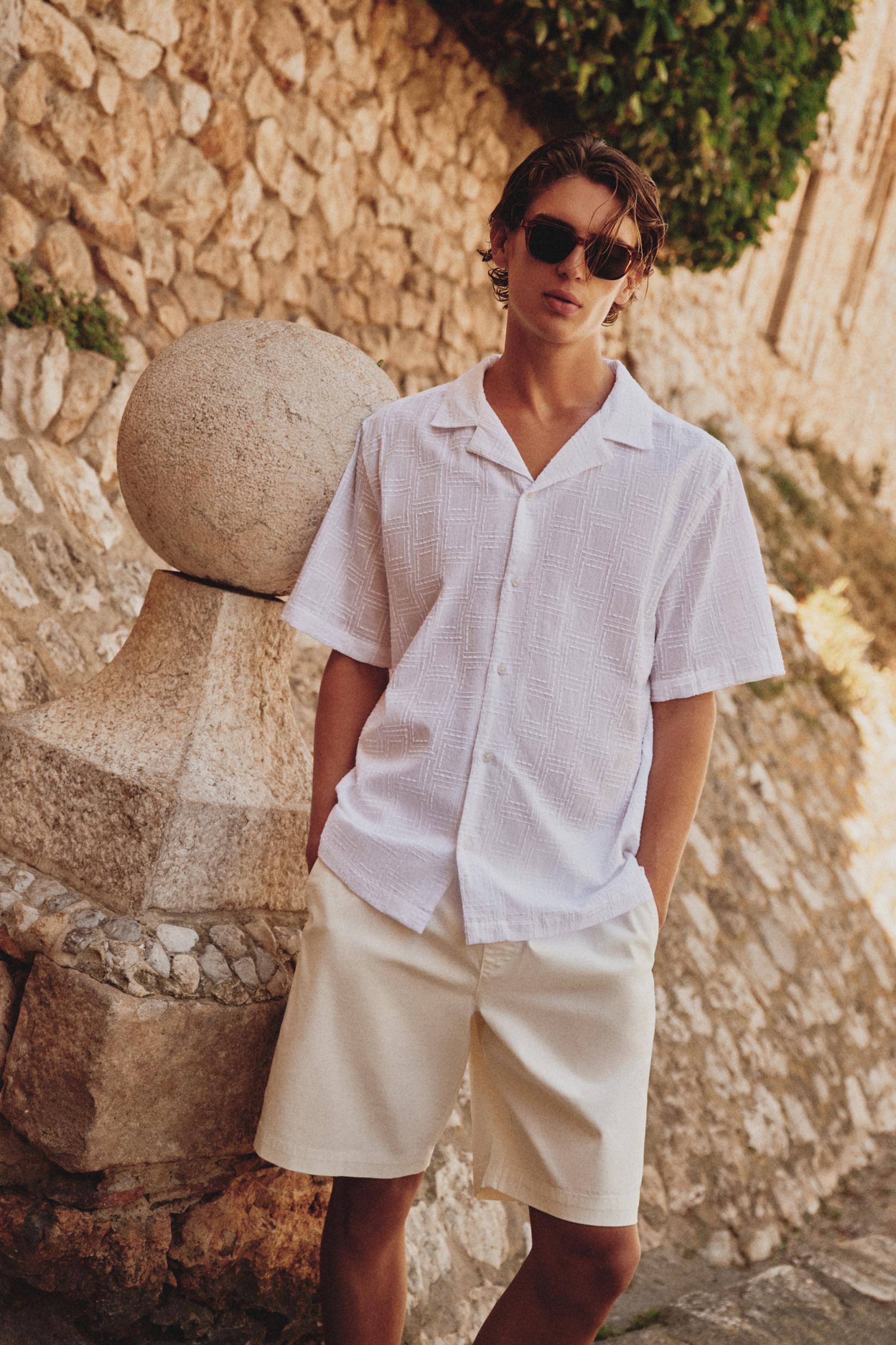 Rustic short sleeve shirt — WHITE