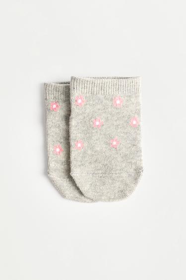 Floral Short Socks (5-Pack) — PINK/WHITE 3