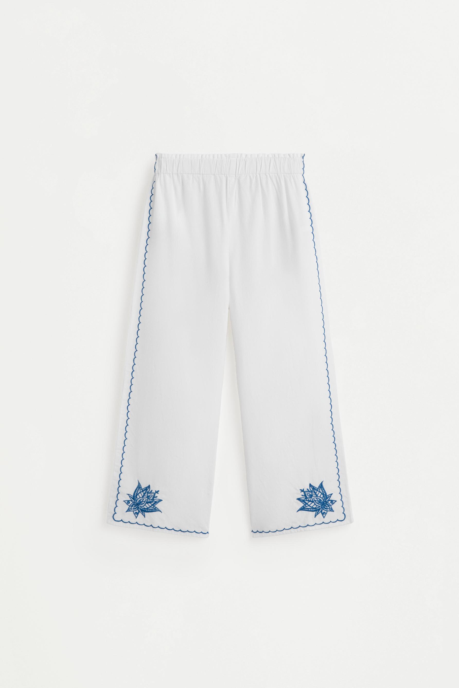 Embroidered culottes — WHITE