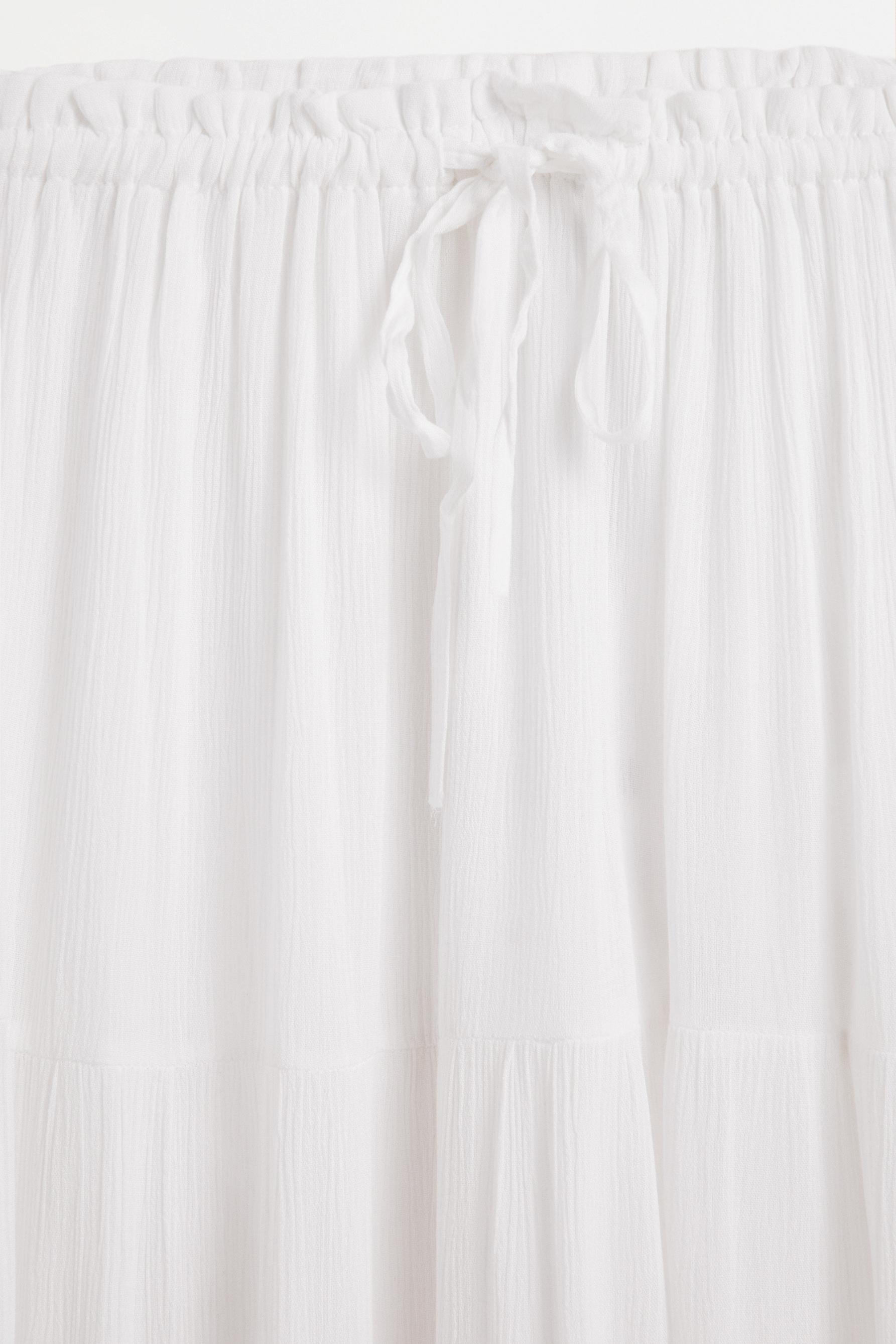 Basic textured midi skirt — WHITE