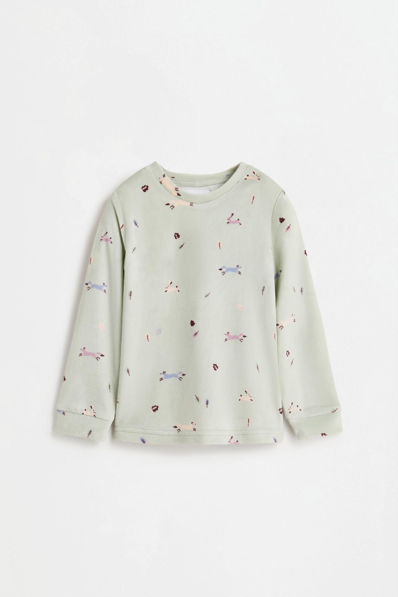 Velvety printed pyjamas — WATER GREEN