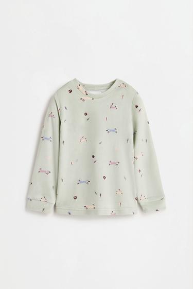 Velvety printed pyjamas — WATER GREEN 2