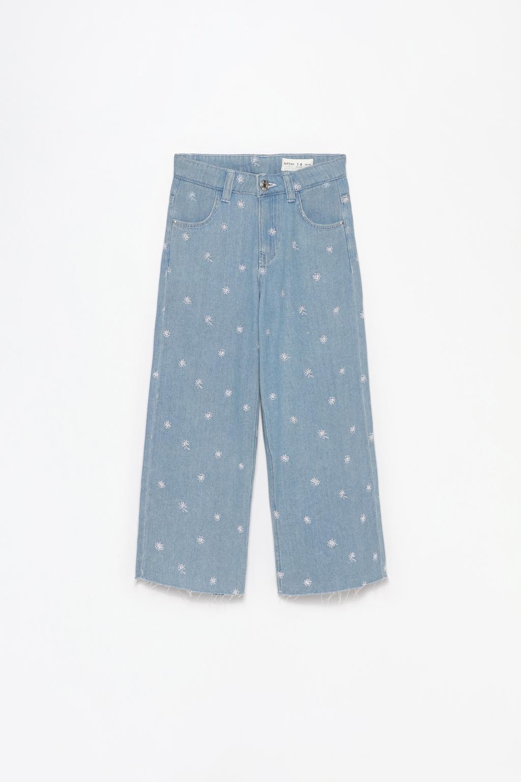 İşlemeli culotte jean