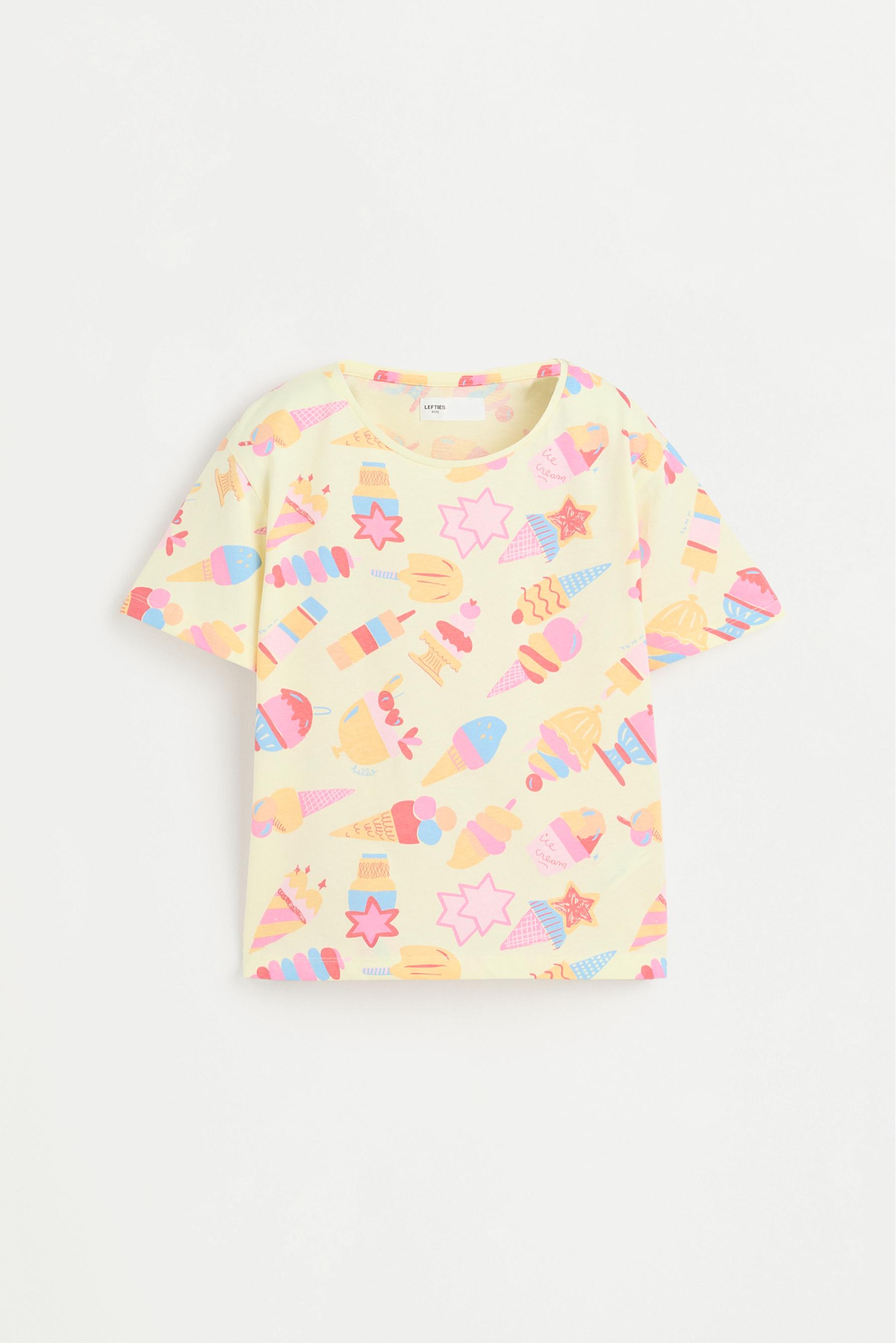Short printed pyjamas — PASTEL YELLOW