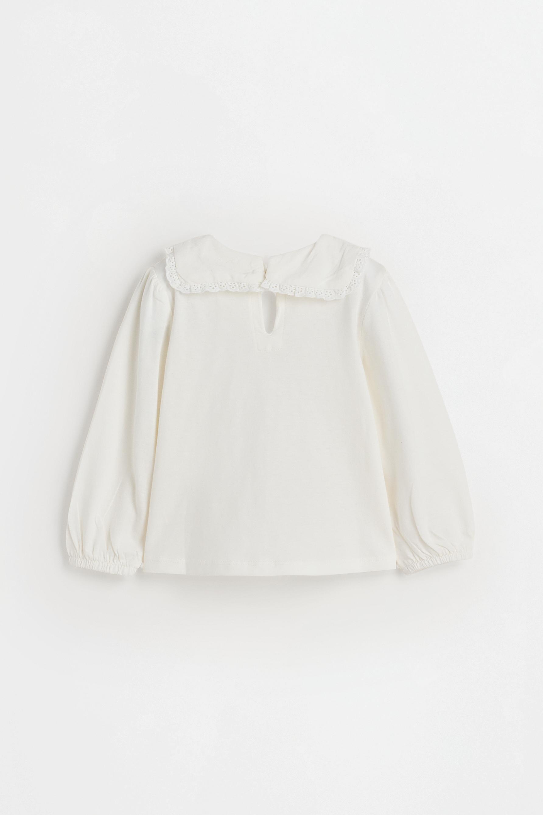 Peter Pan collar T-shirt — ECRU
