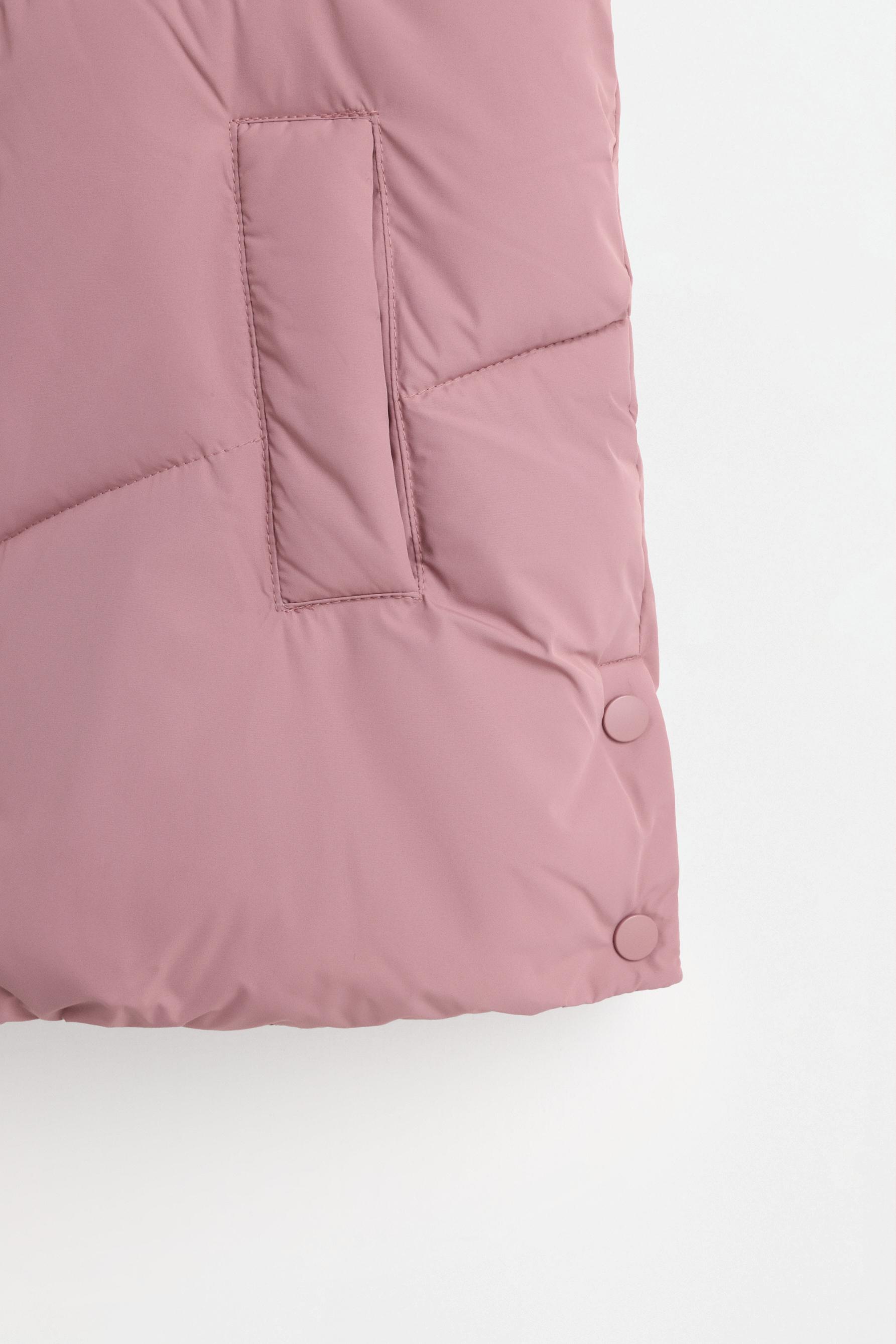Long padded gilet — BEIGE