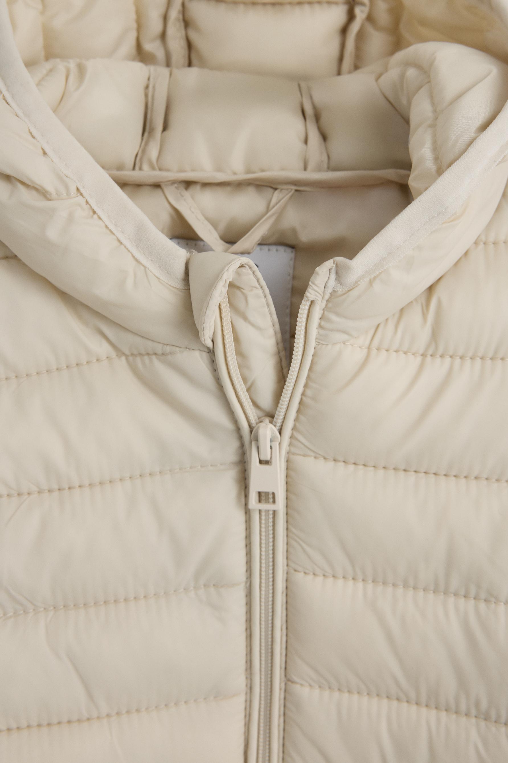 Quilted hooded jacket — BONE WHITE