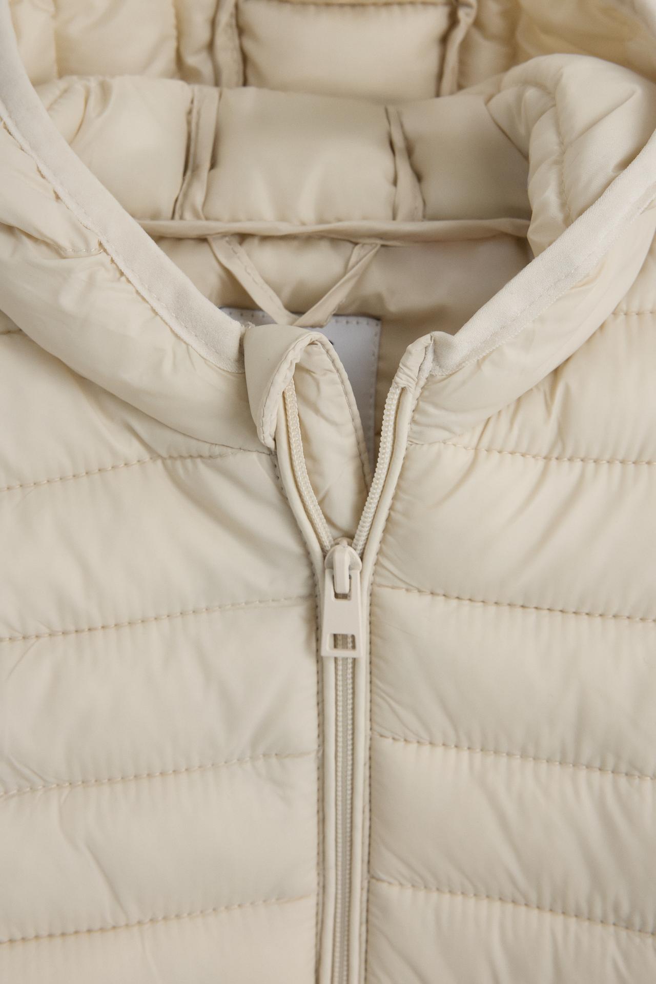 Quilted hooded jacket — BONE WHITE