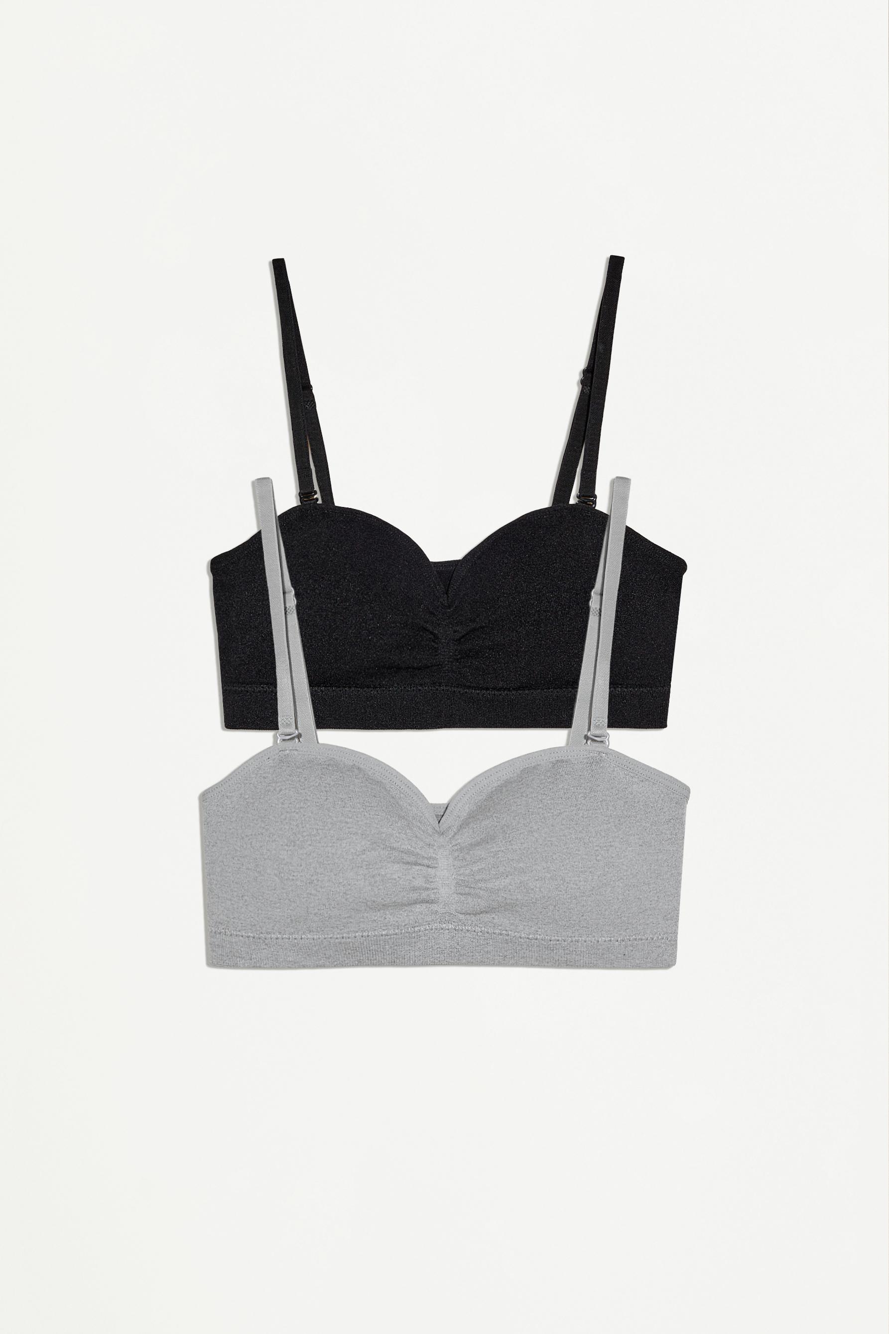 Seamless bandeau tops (2-Pack) — BLACK