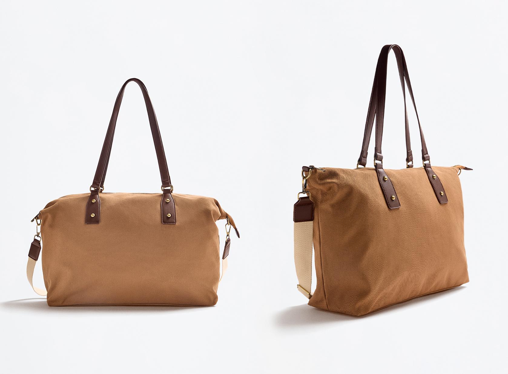 Canvas crossbody bag — BROWN