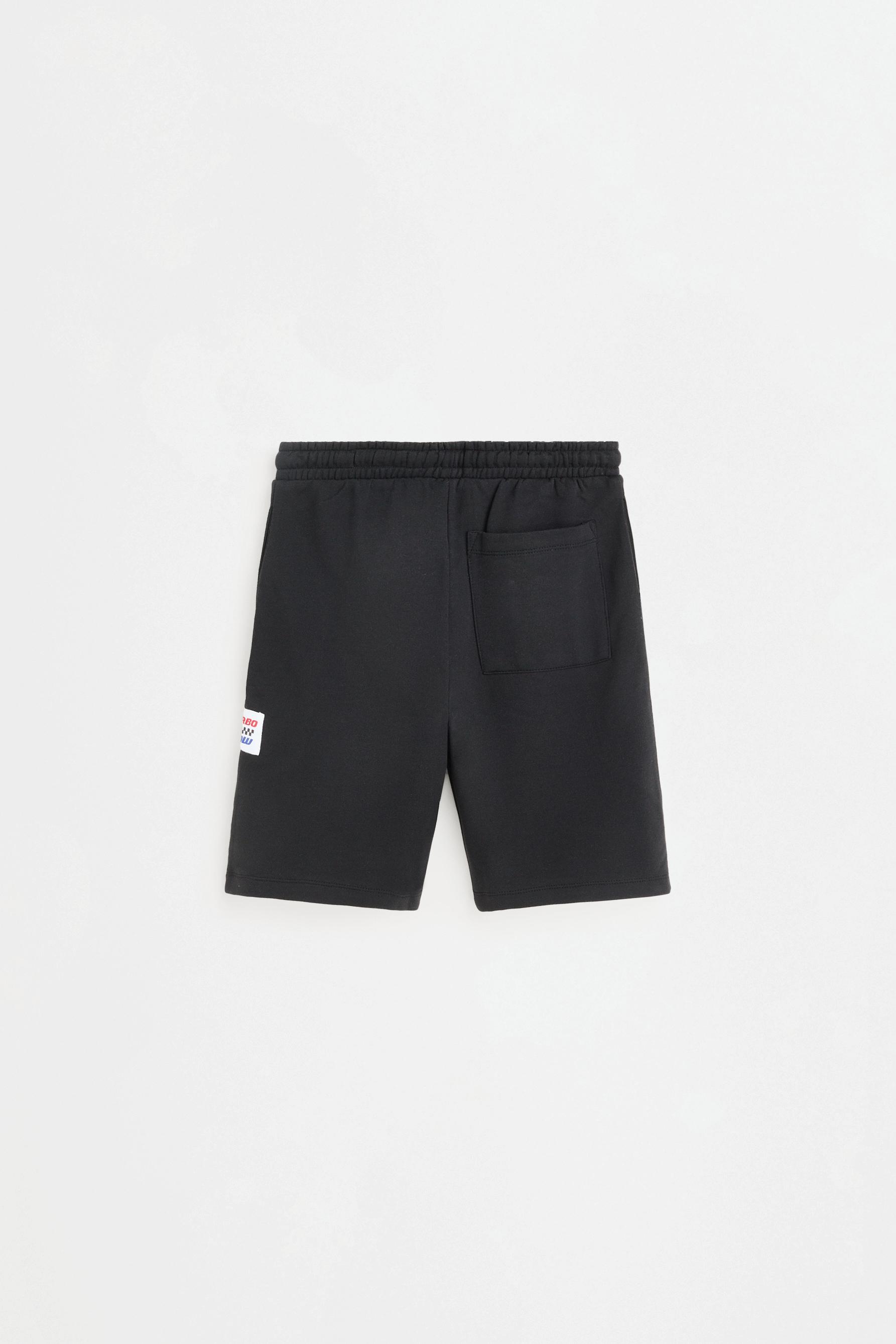 Racing jogger Bermuda shorts — BLACK