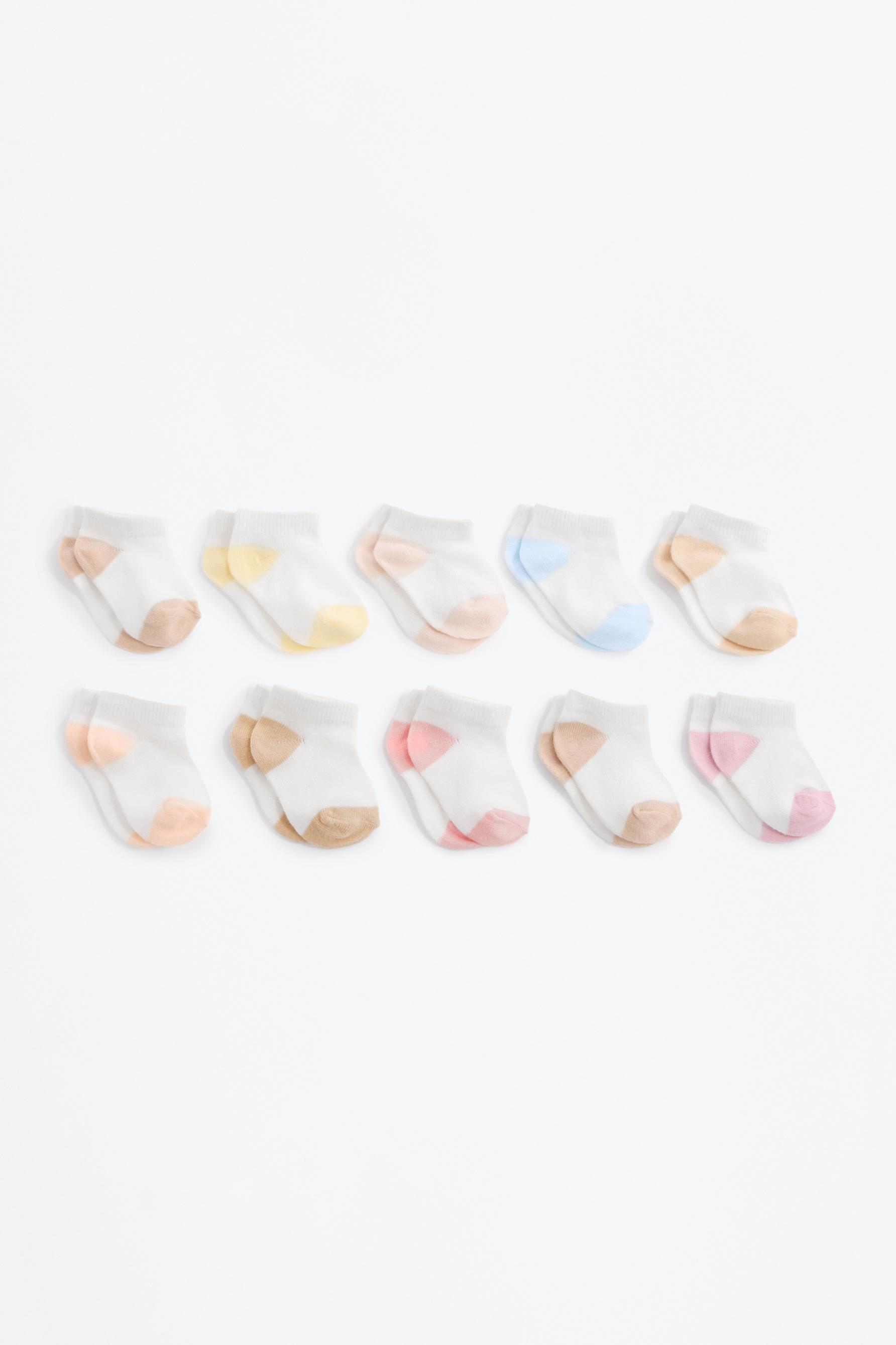 Ankle socks (Pack 10) — ECRU/WHITE