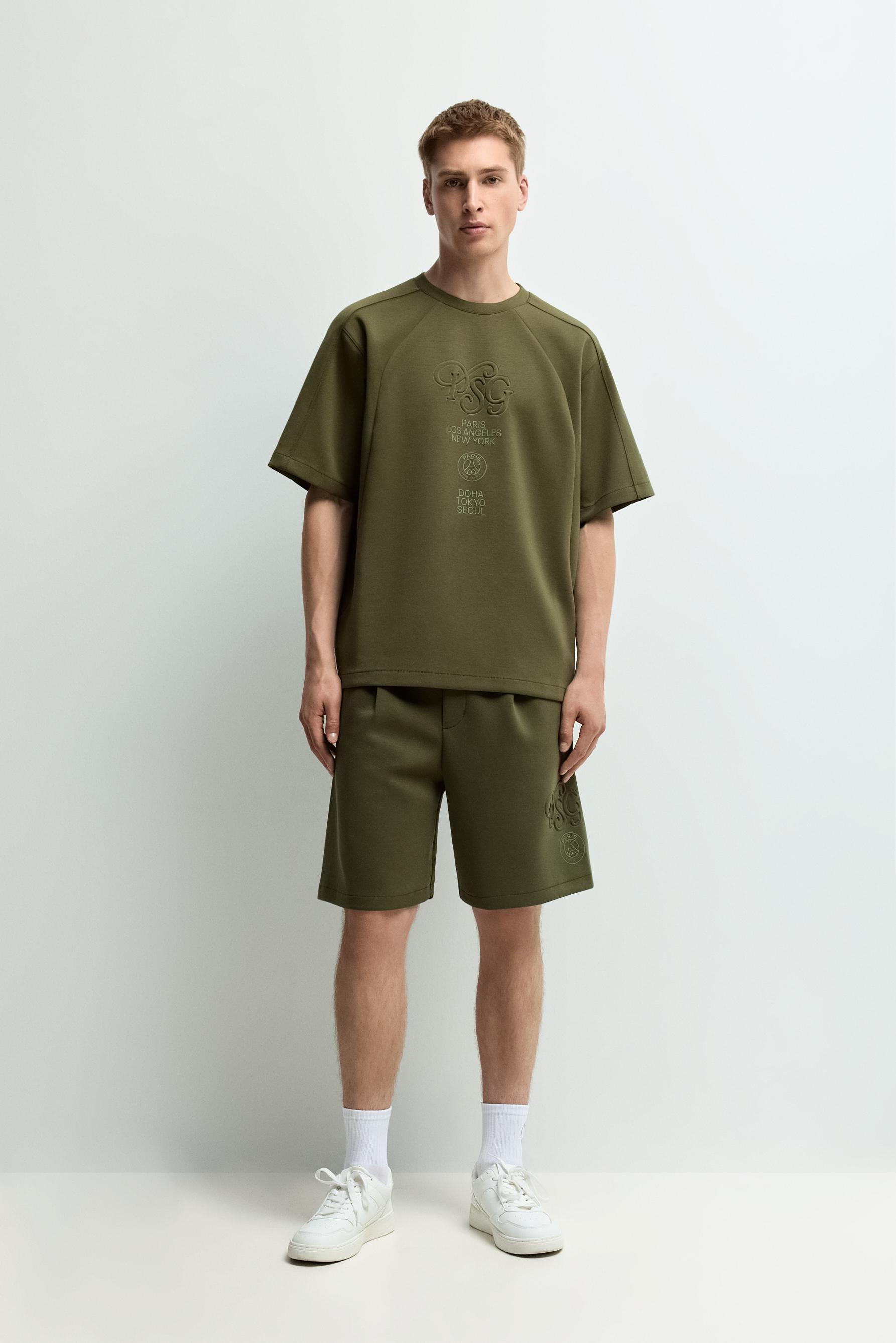 Paris Saint-Germain x Lefties interlock Bermuda shorts — DARK KHAKI