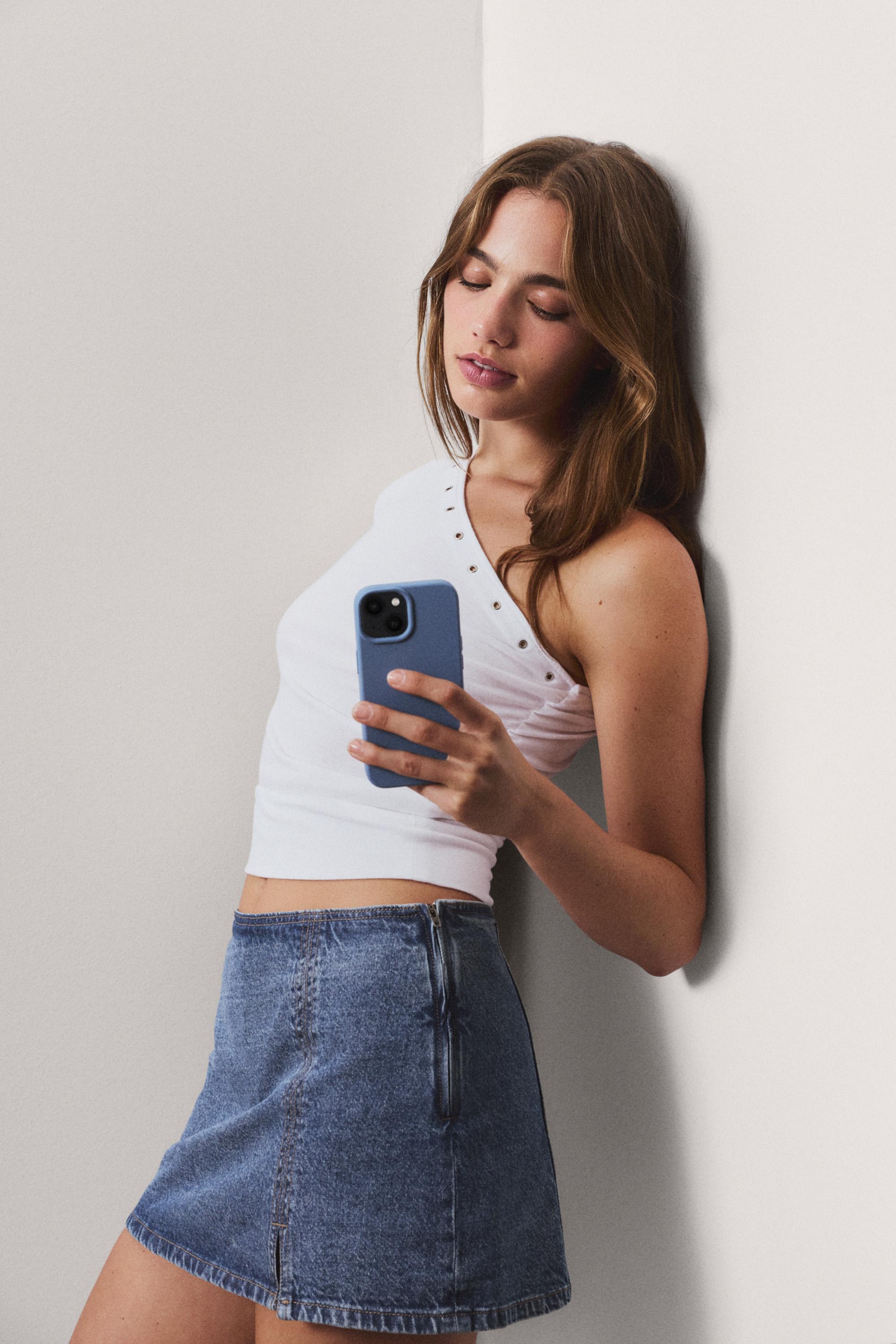 Denim skort — INDIGO