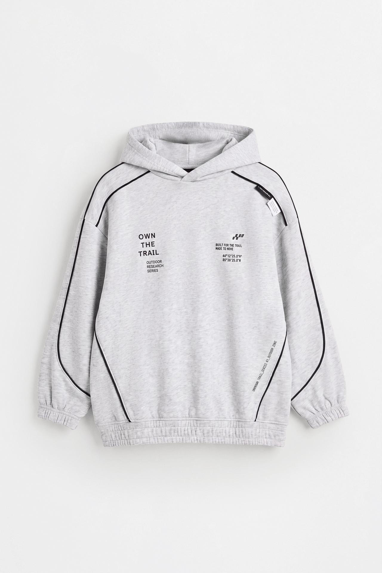 Interlock sweatshirt with trims — GREY MARL