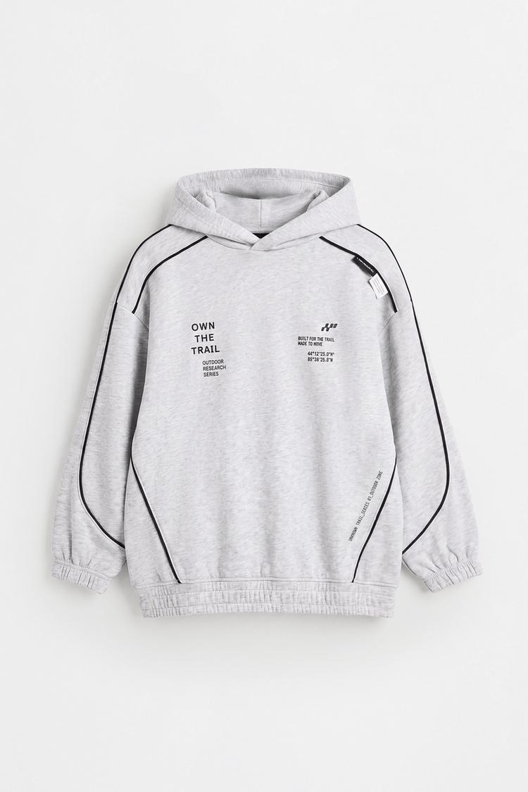 Interlock sweatshirt with trims — GREY MARL