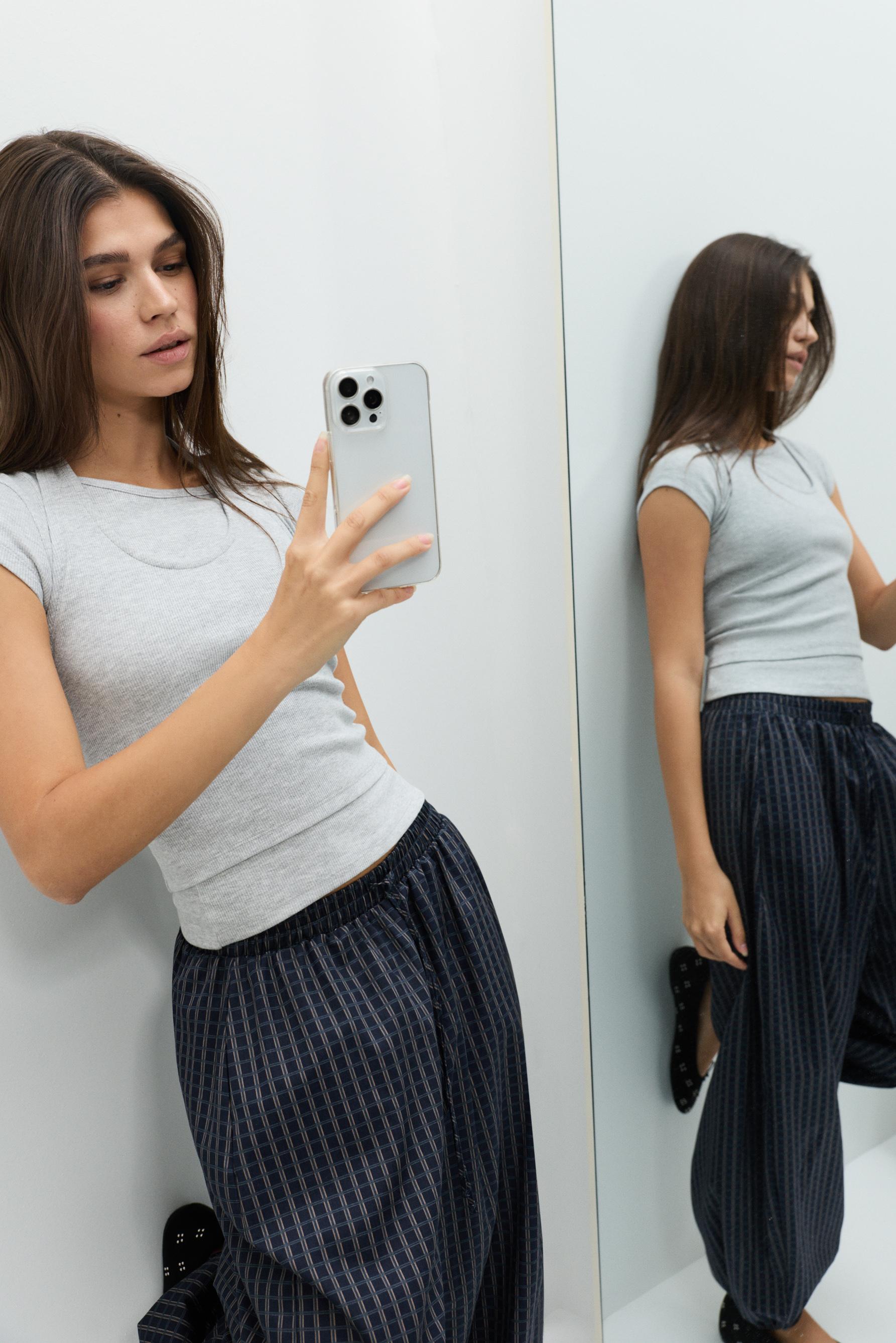 Double-layer top — GREY MARL