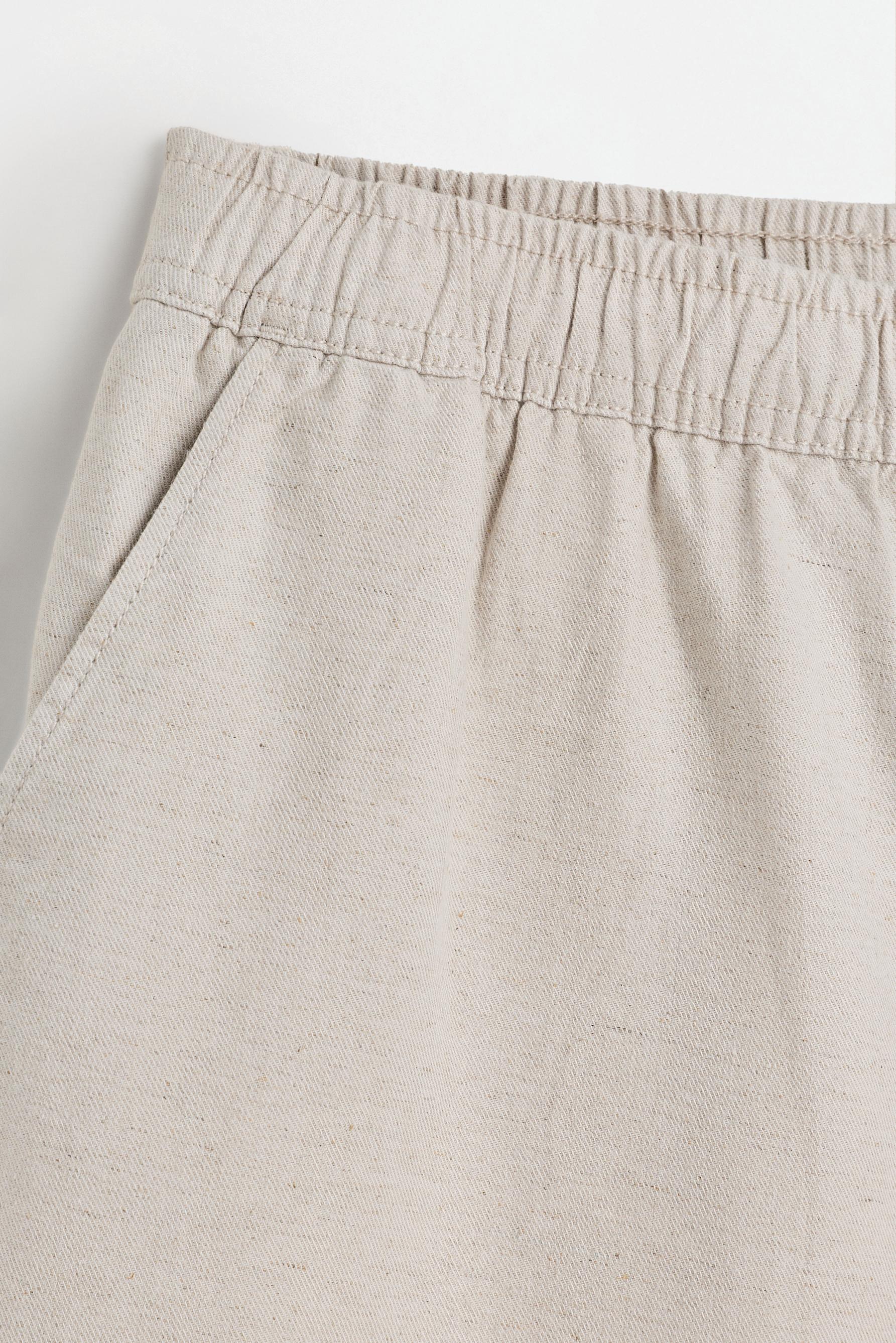 Rustic linen-blend Bermuda shorts — OFF WHITE