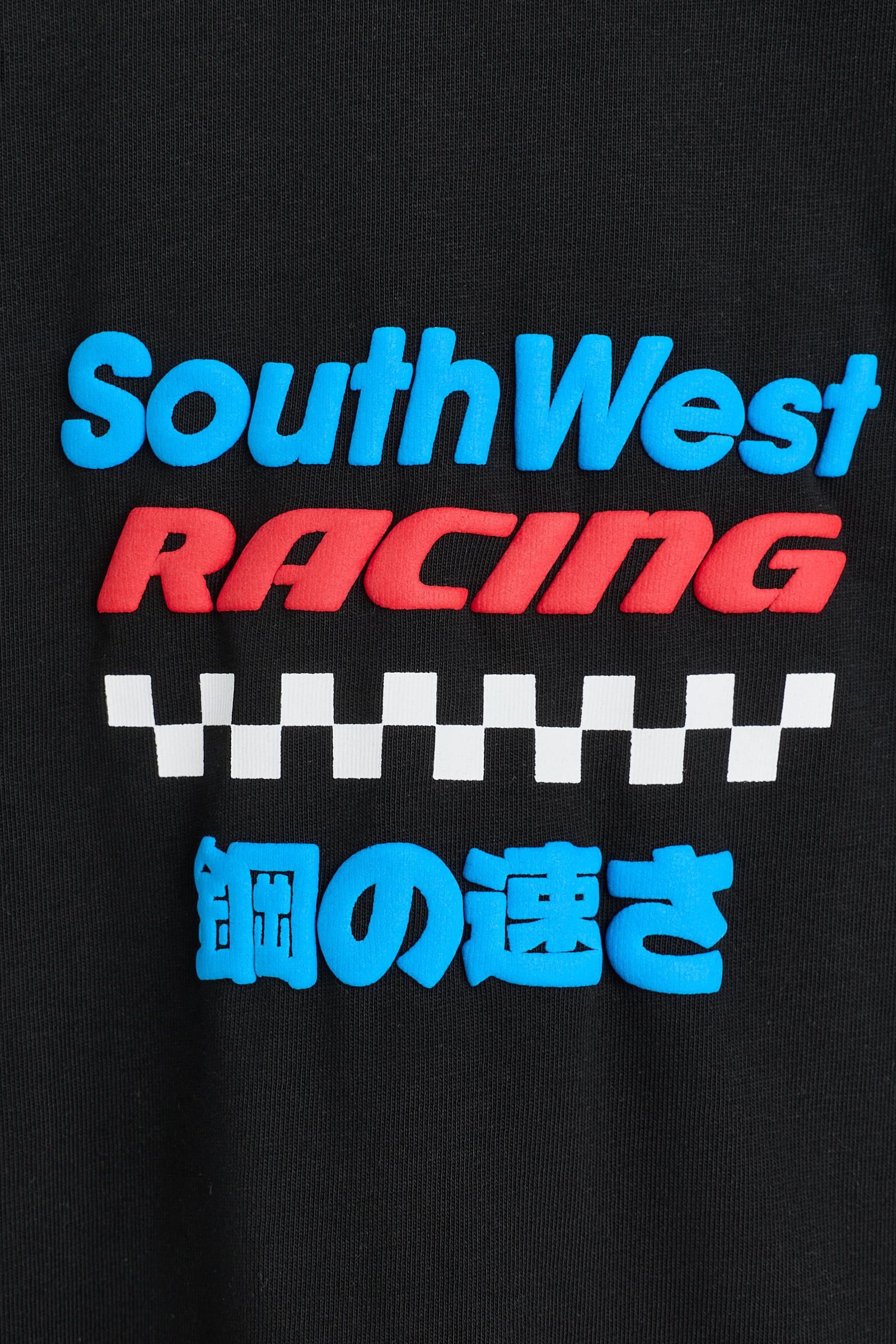 Racing print T-shirt — BLACK