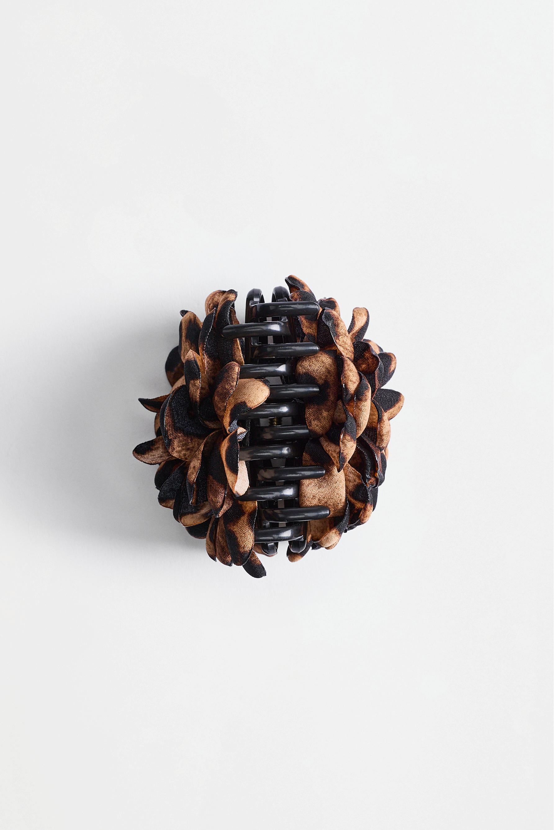 Animal print flower hair clip — LEOPARD PRINT
