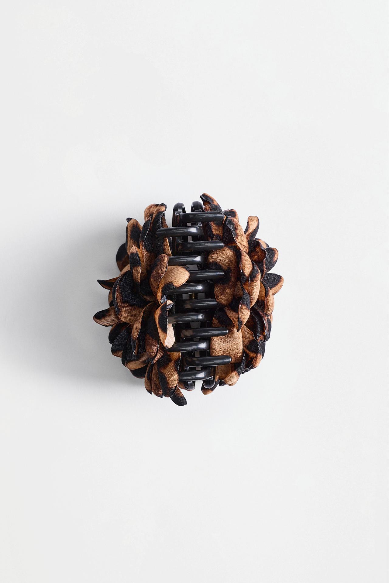 Animal print flower hair clip — LEOPARD PRINT