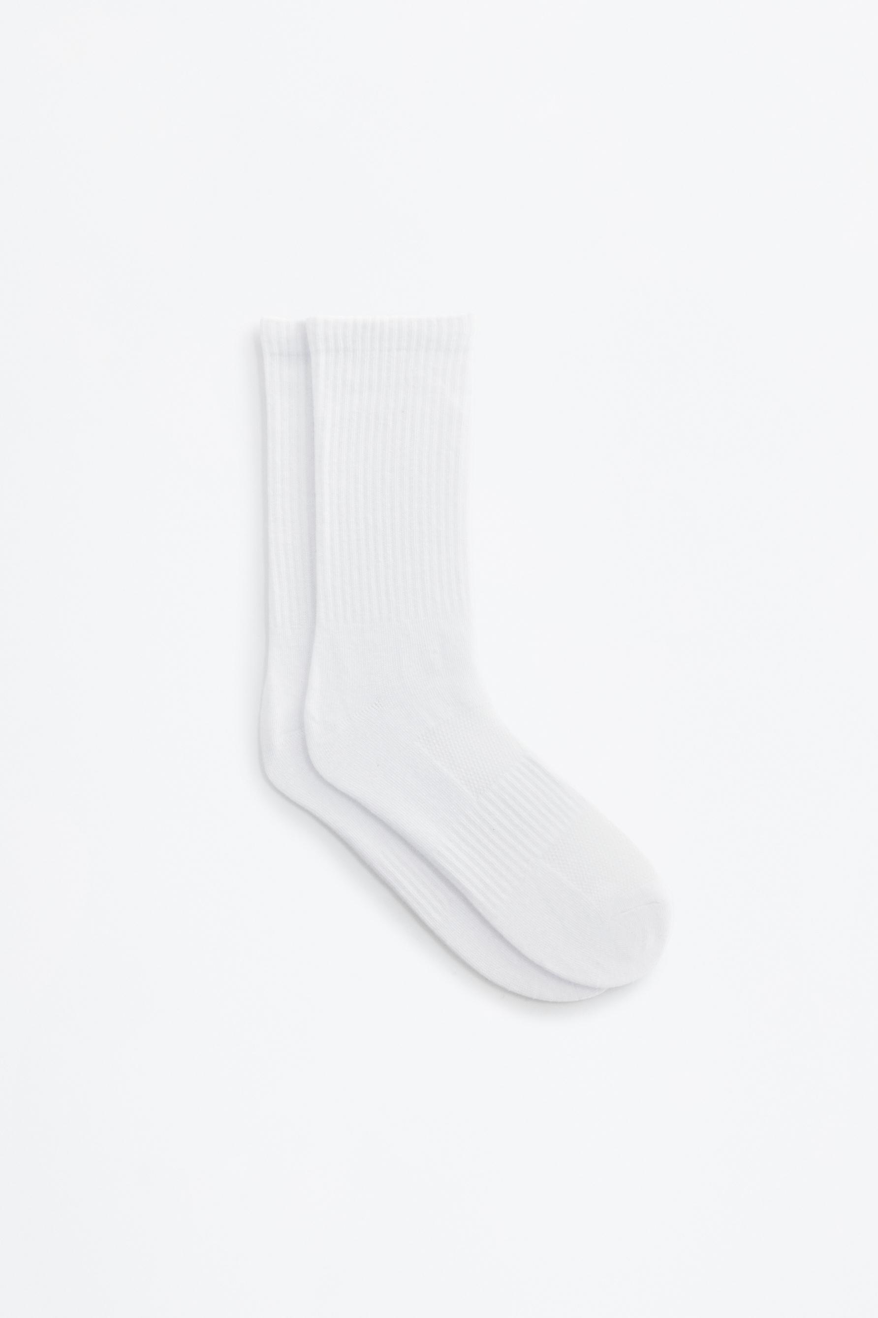 Long sports socks (Pack 5) — WHITE